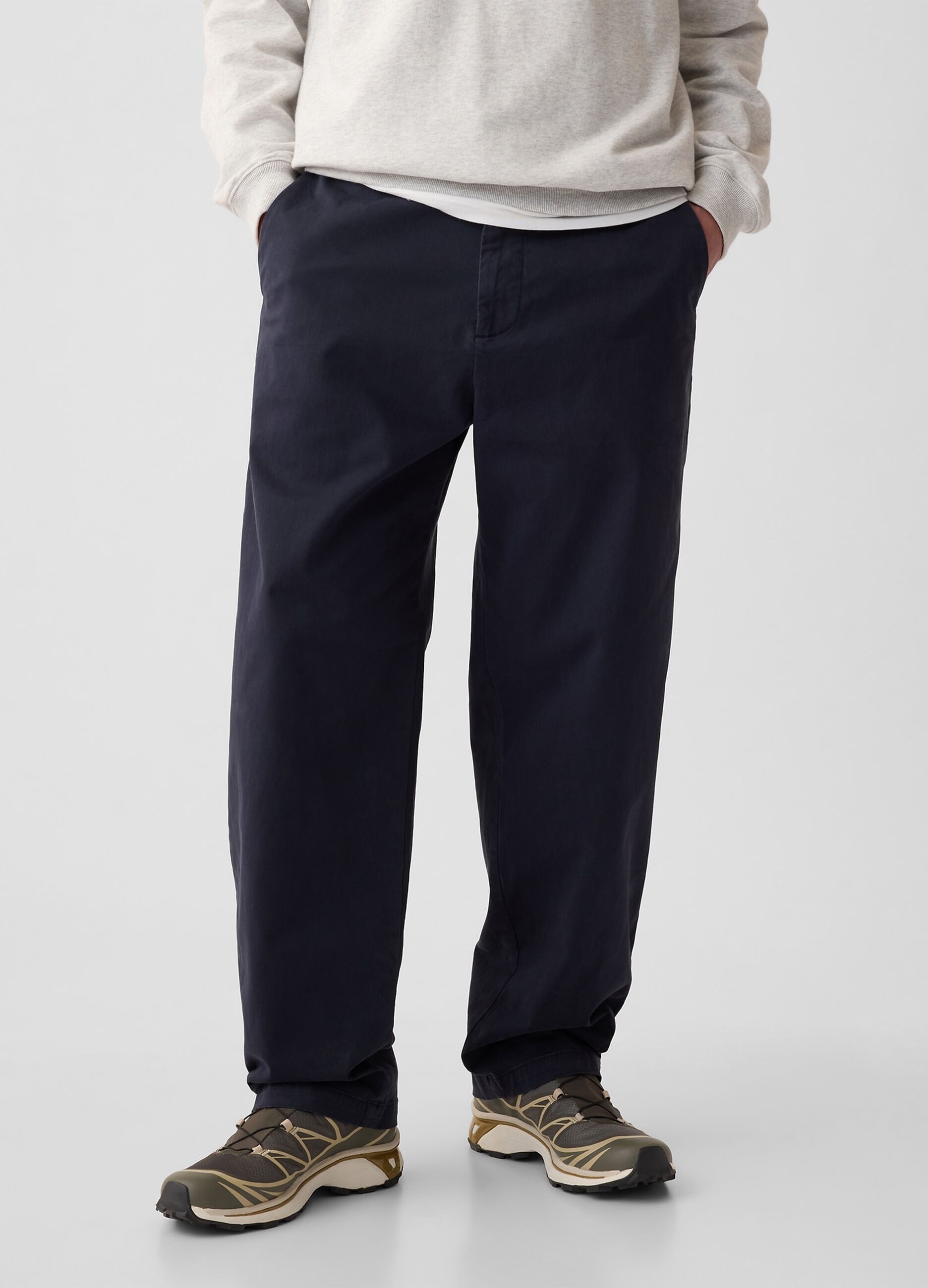 Baggy-fit trousers in stretch cotton