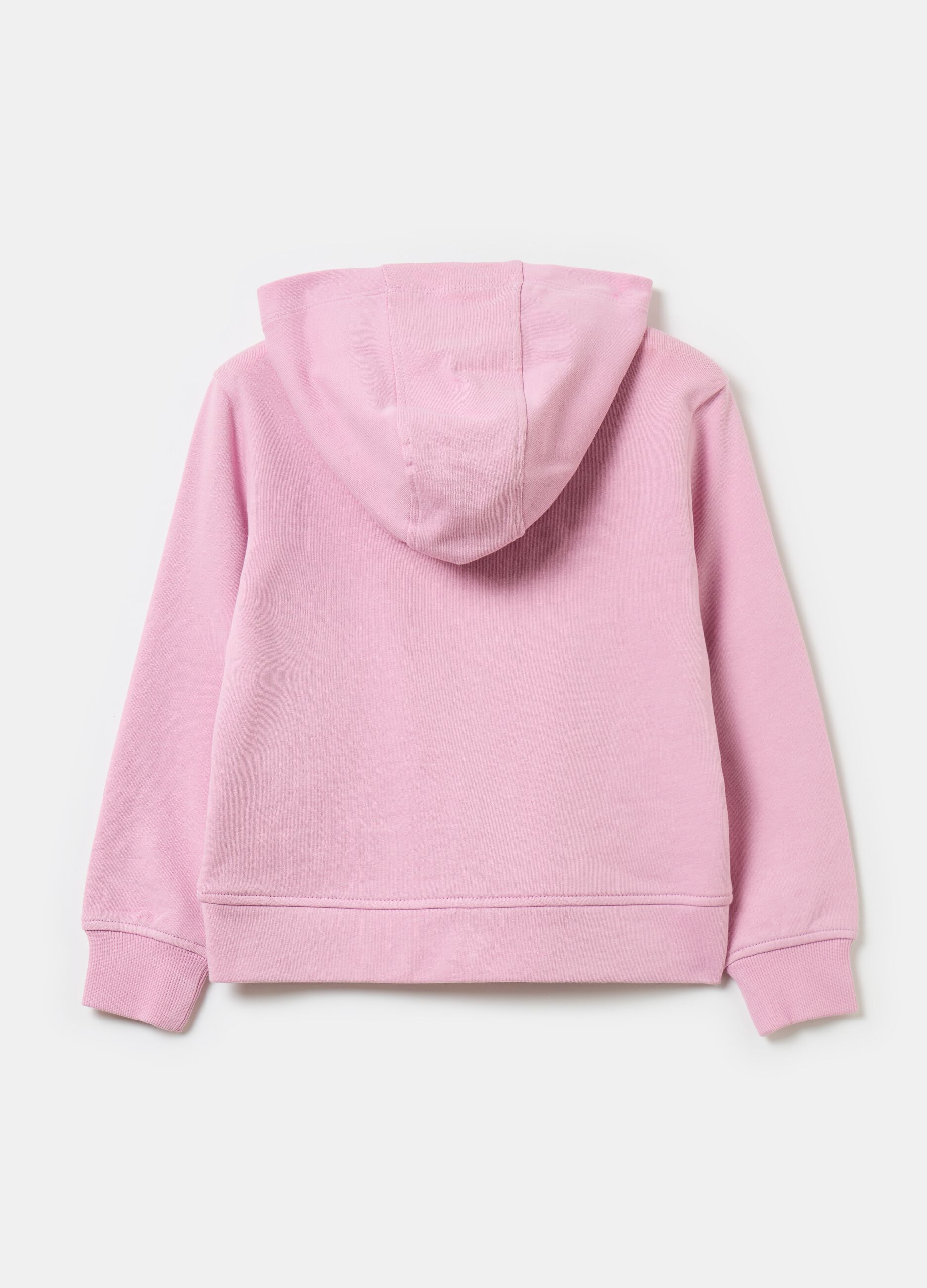 Full-zip sweatshirt in solid colour French terry