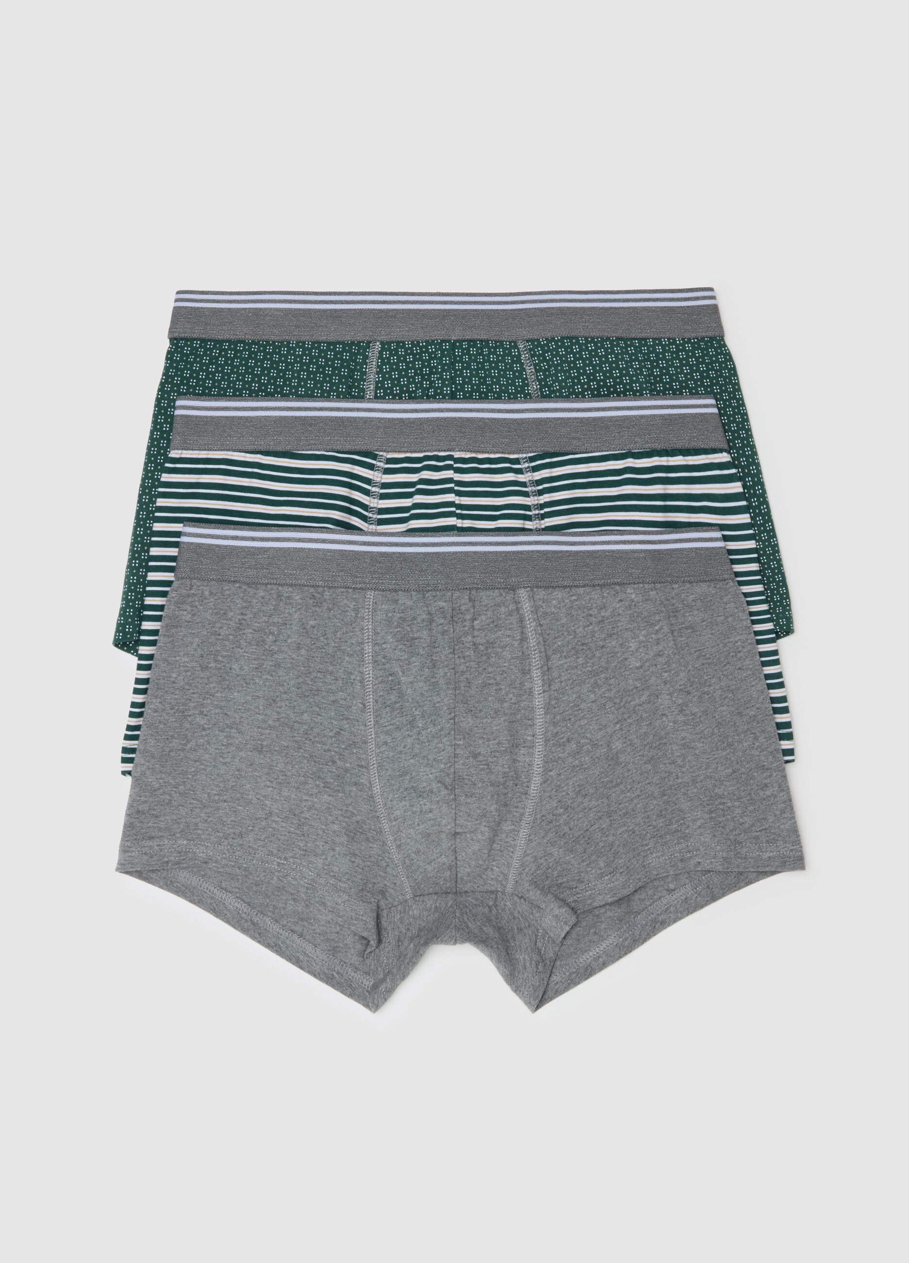 Three-pack boxer shorts with striped edging