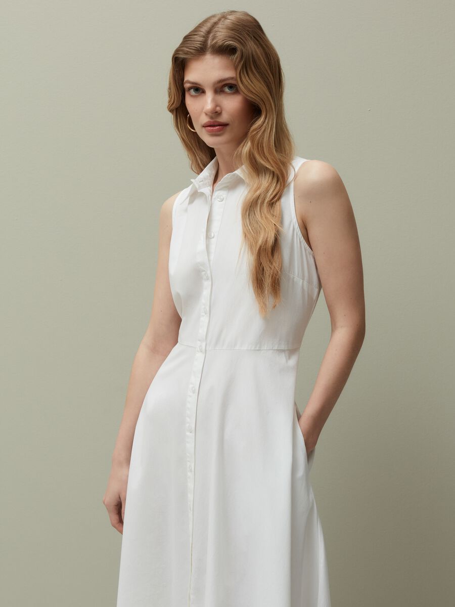 Sleeveless cotton shirt dress_1