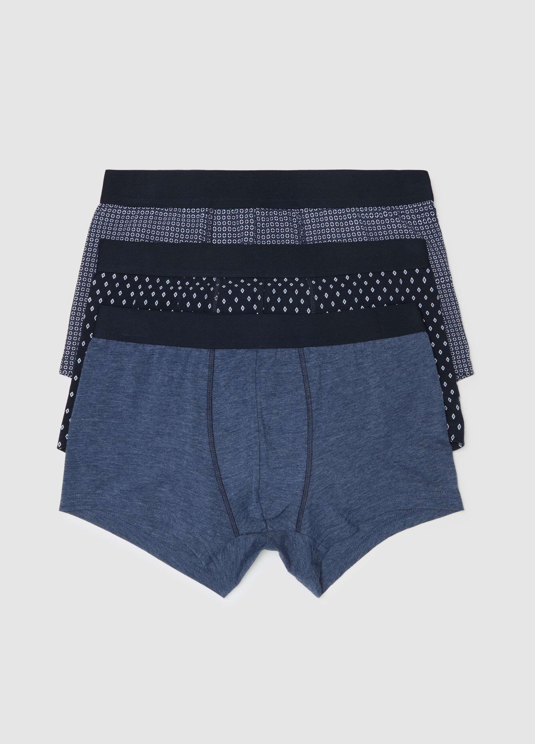 Three-pack boxer shorts with micro pattern