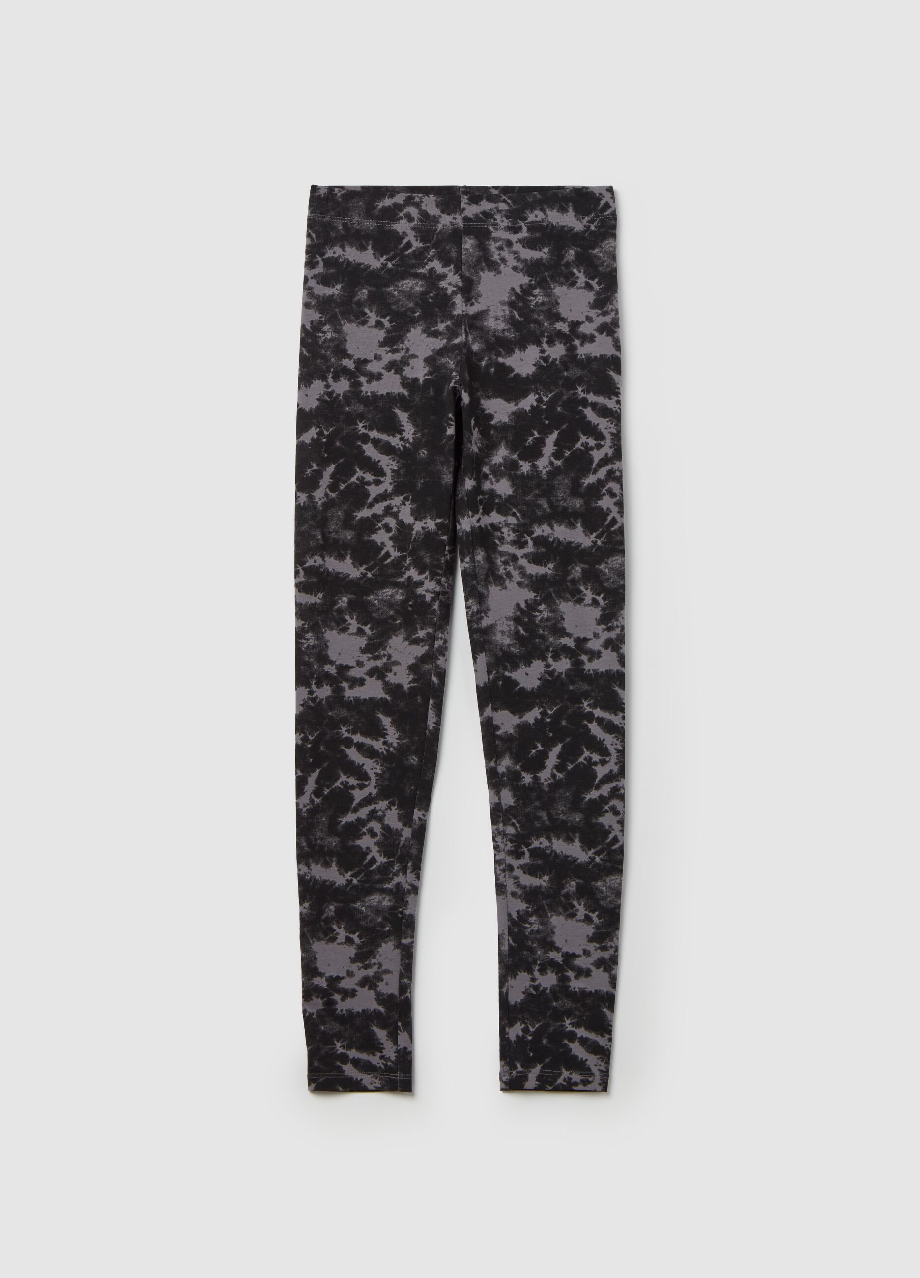 Tie-dye stretch cotton leggings