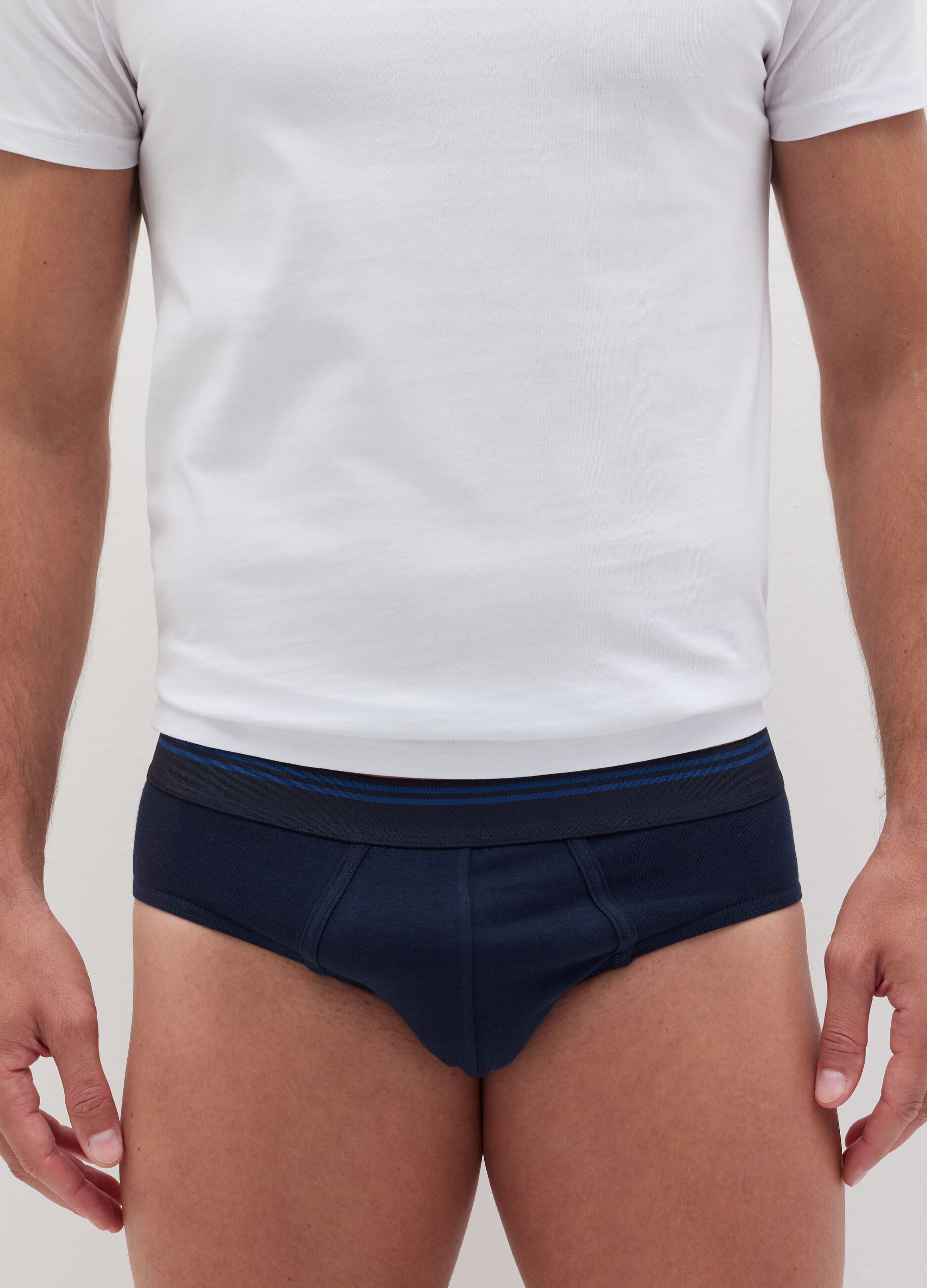 Three-pack briefs with striped edging