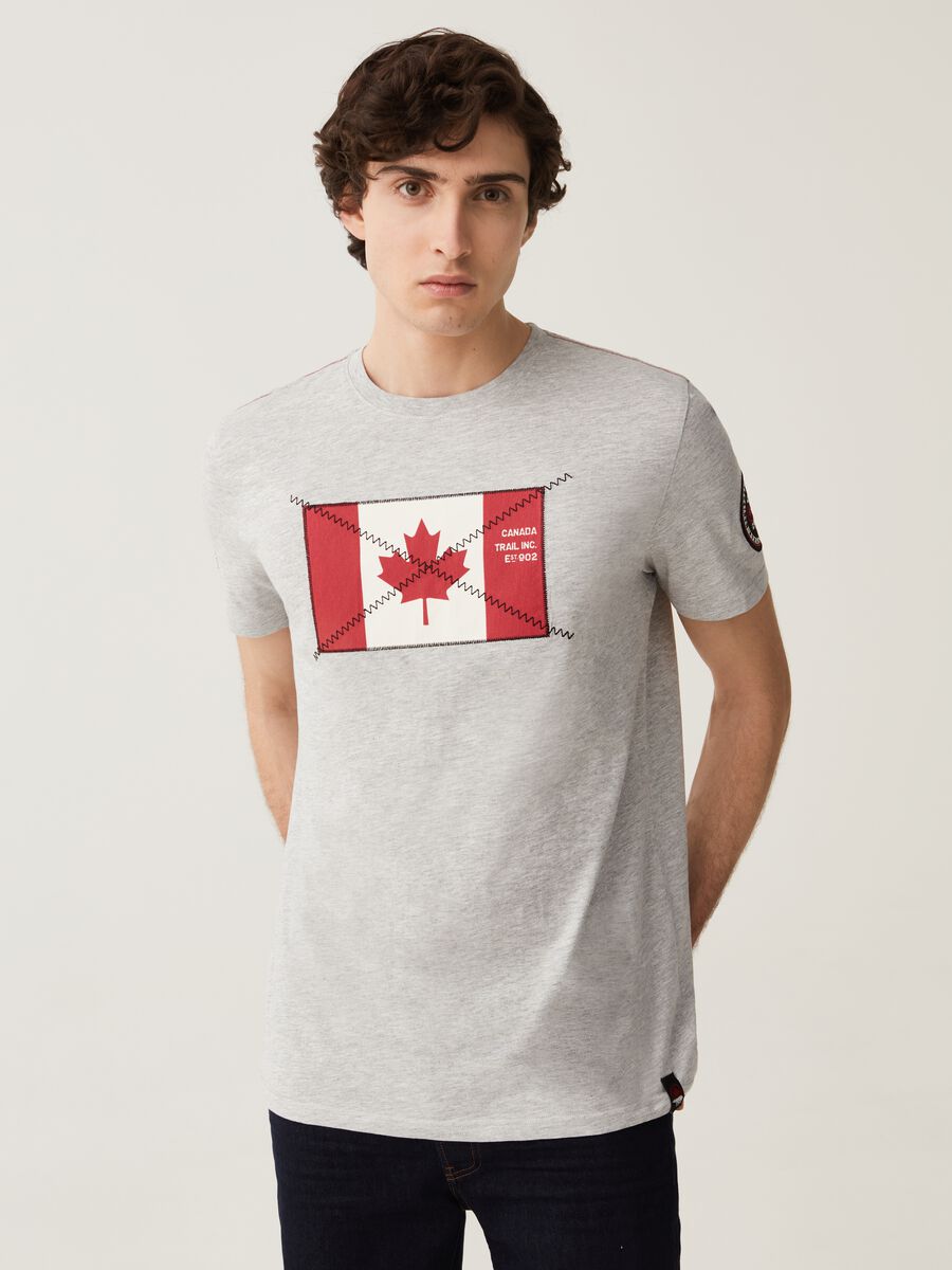 T-shirt in cotone stampa Canada Trail_0