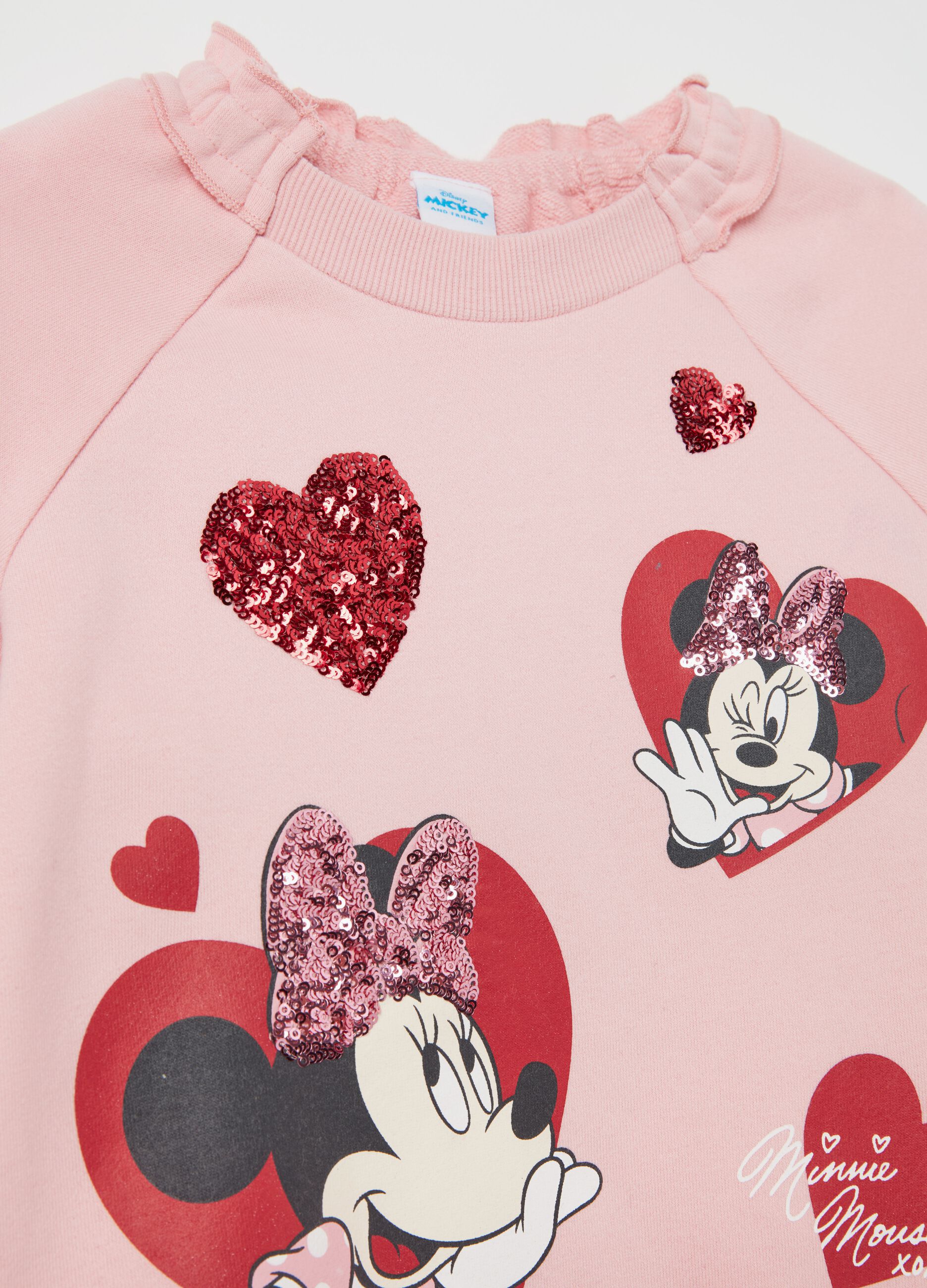 Jogging set con paillettes e stampa Minnie