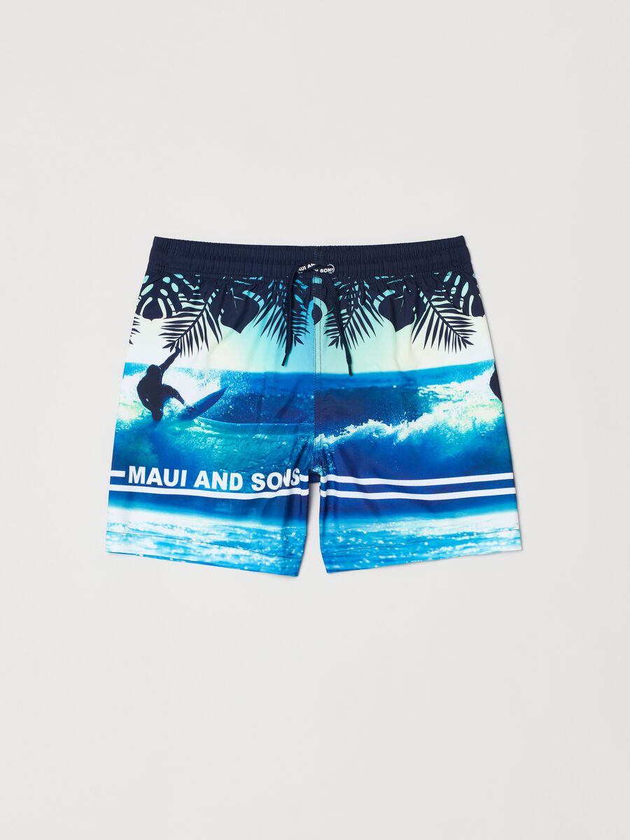 Swimming trunks with Maui and Sons print_0