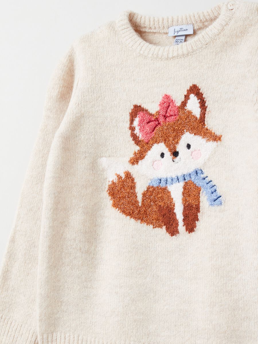 Pullover with embroidered jacquard fox_2