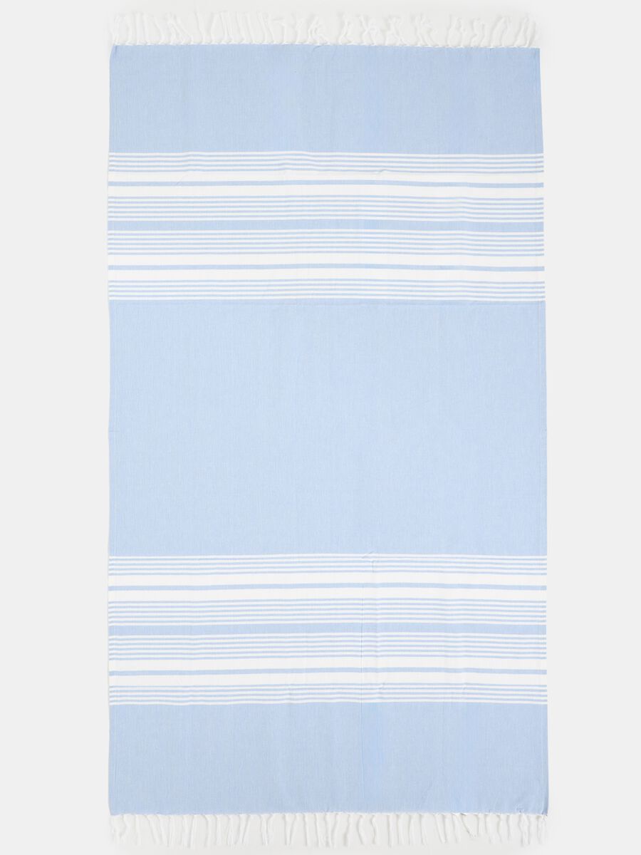 Striped beach towel in cotton_0