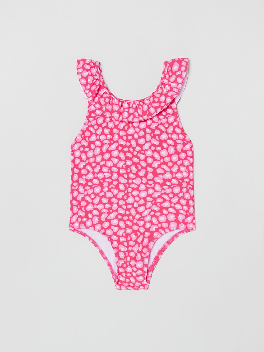 One-piece swimsuit with animal print pattern_0