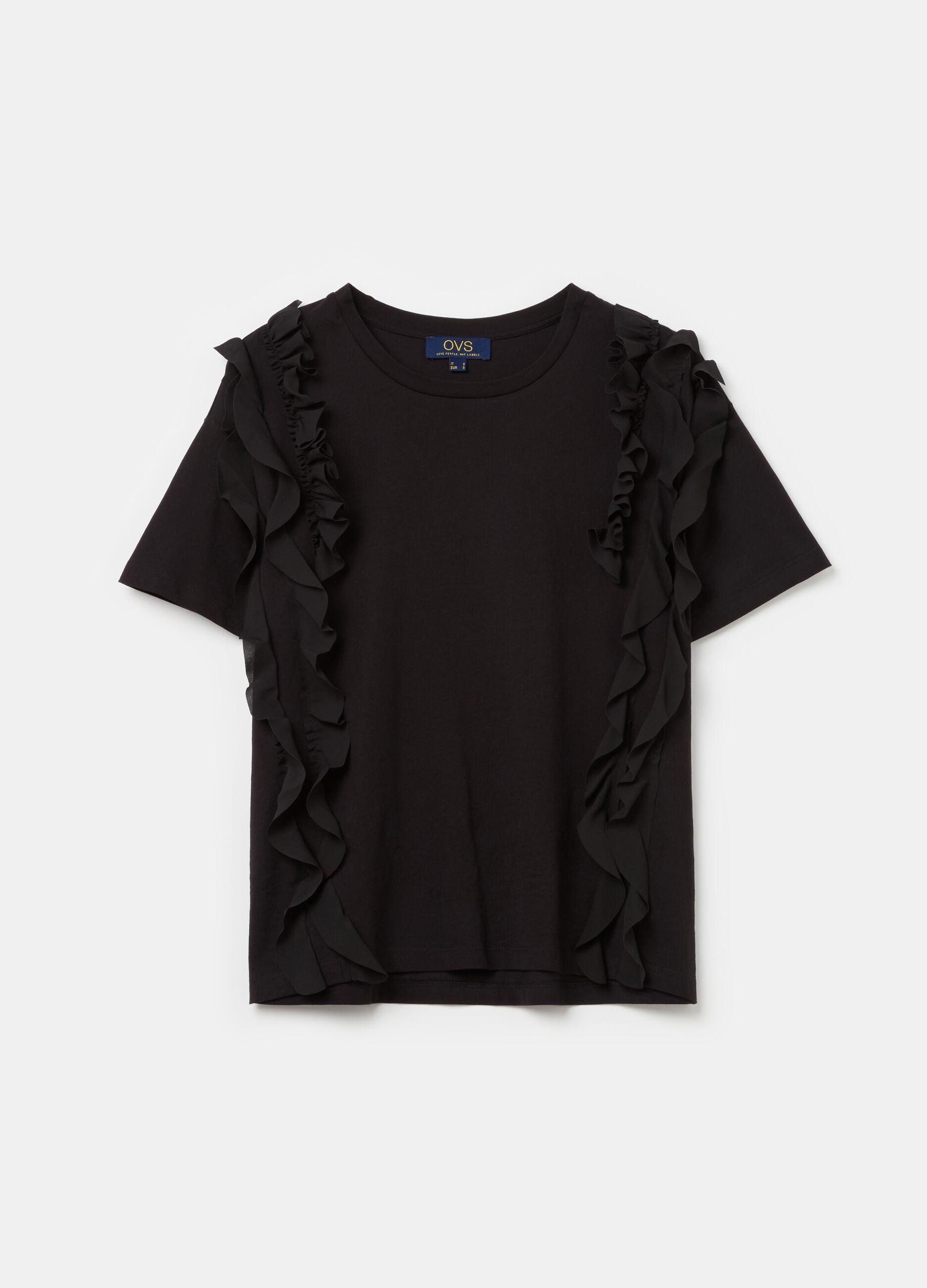 T-shirt with frills and flounce