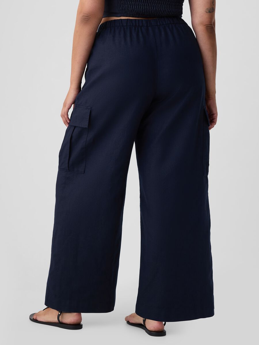 Pull-on wide-leg cargo trousers_4