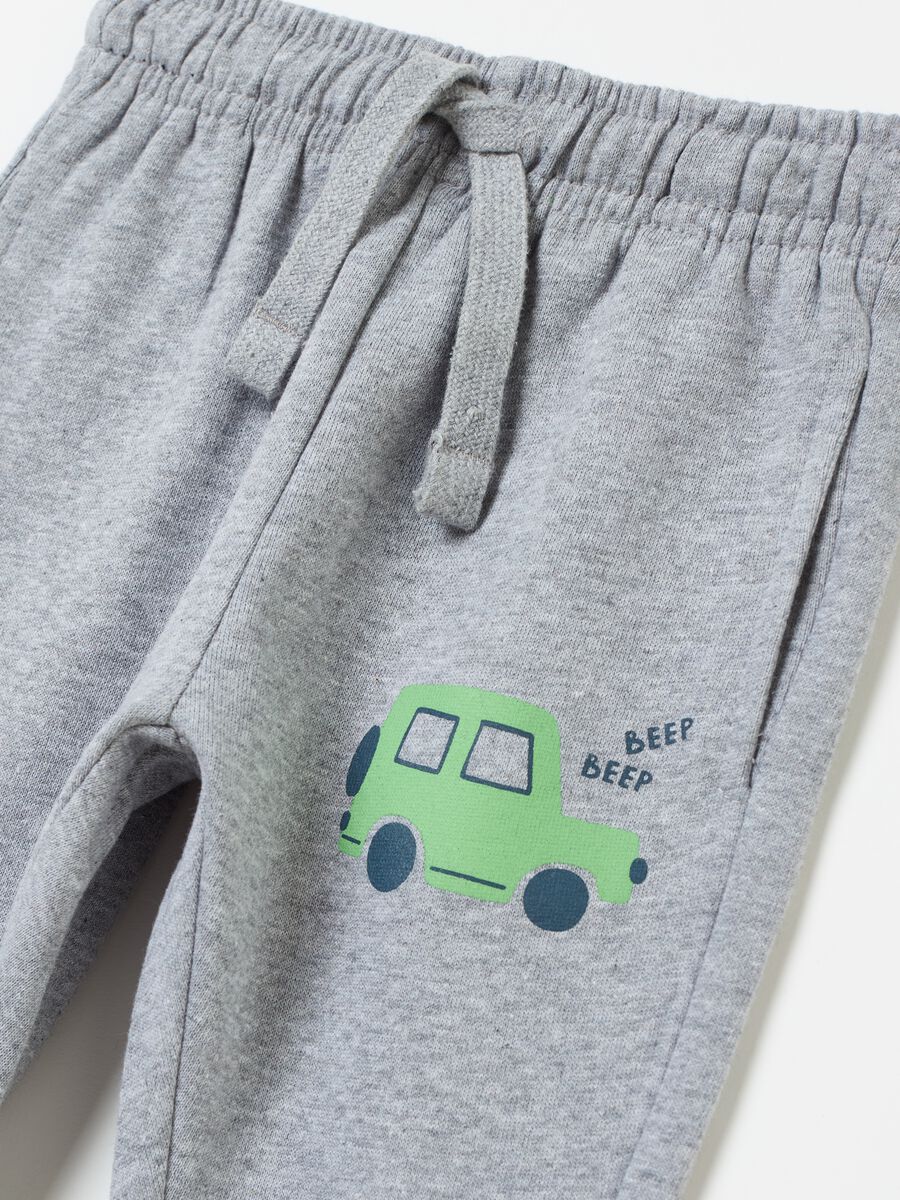 Fleece joggers with drawstring and print_2