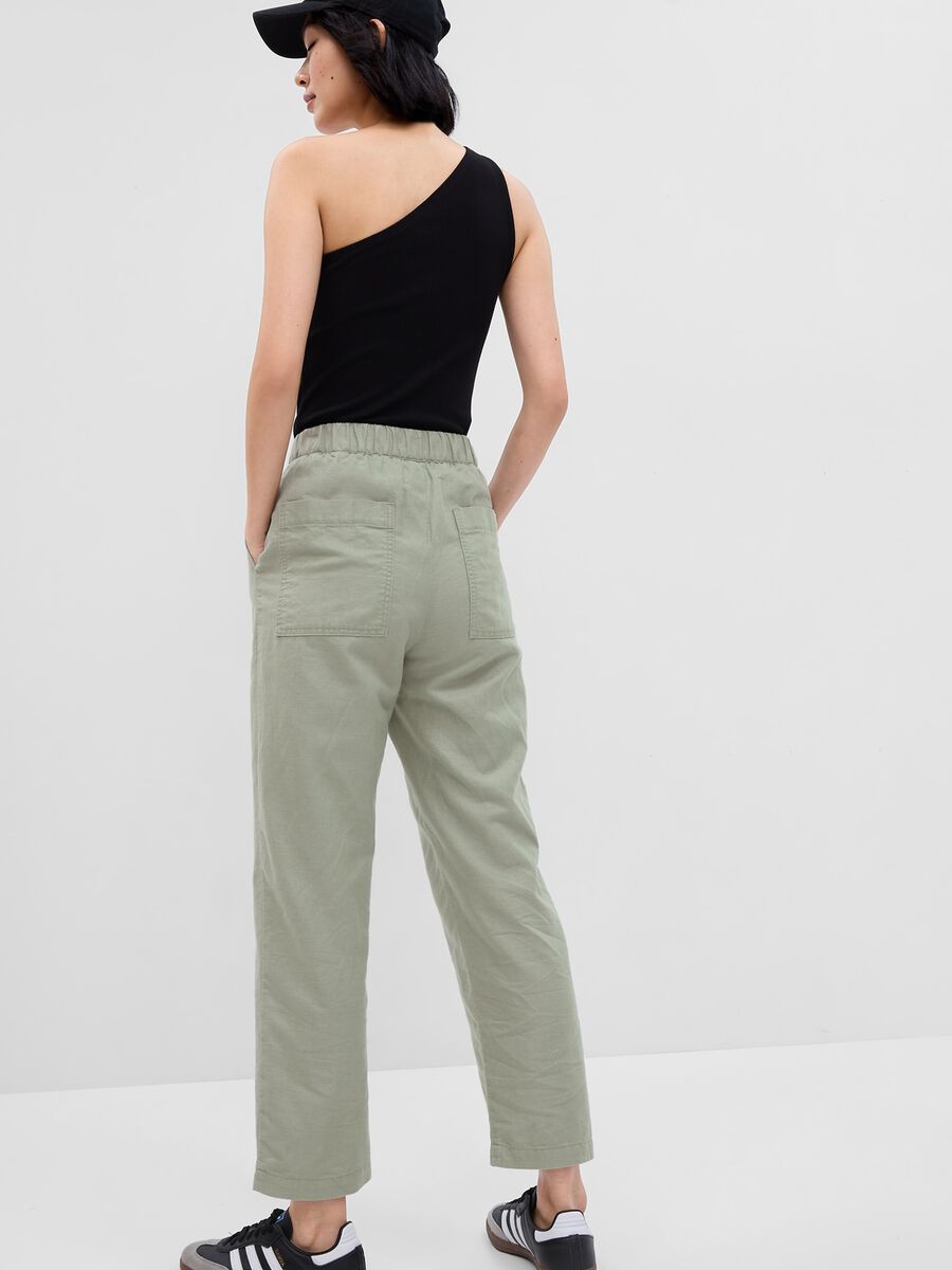 Straight-fit trousers in linen and cotton_1