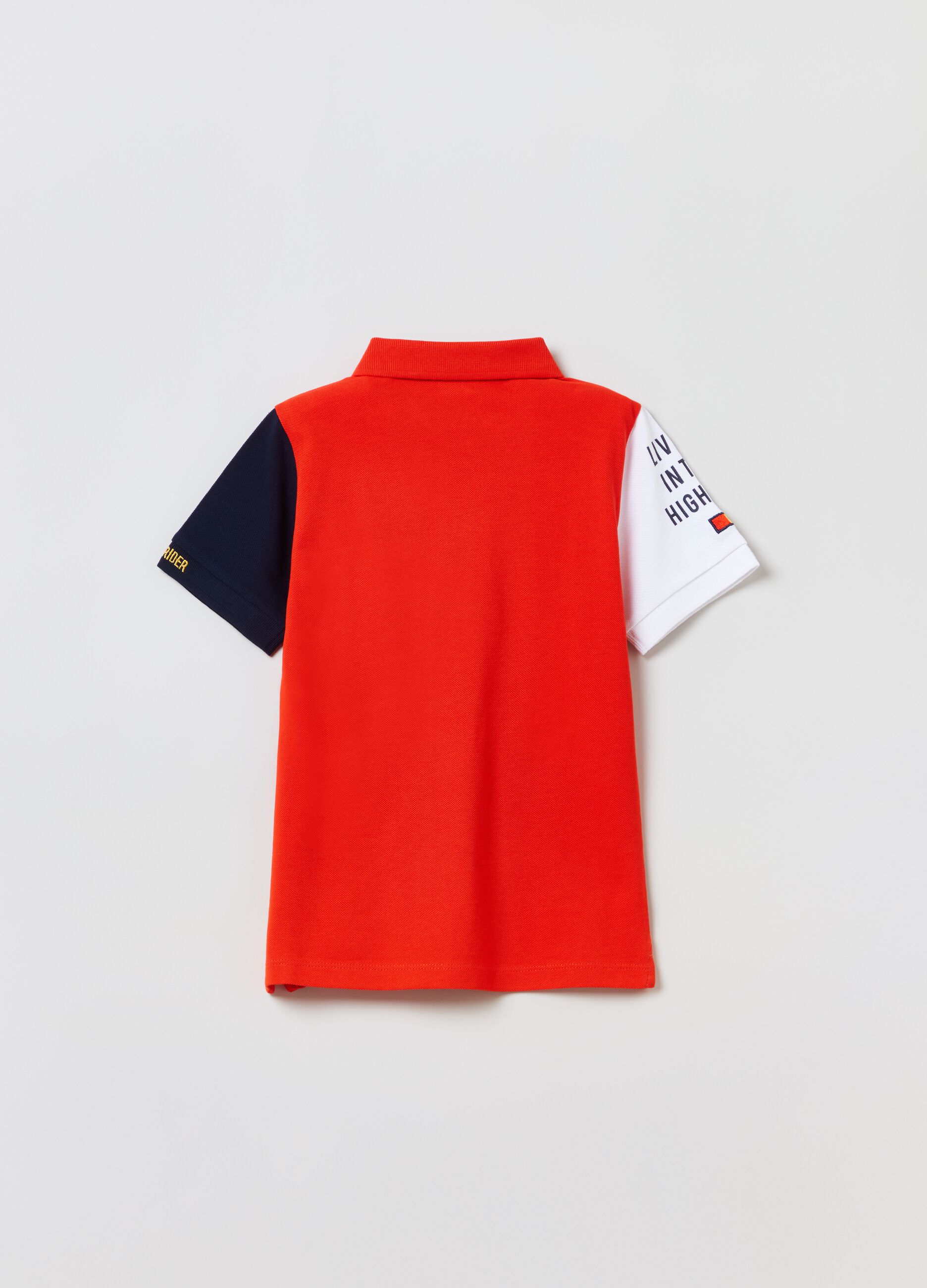 Piquet polo shirt with lettering print