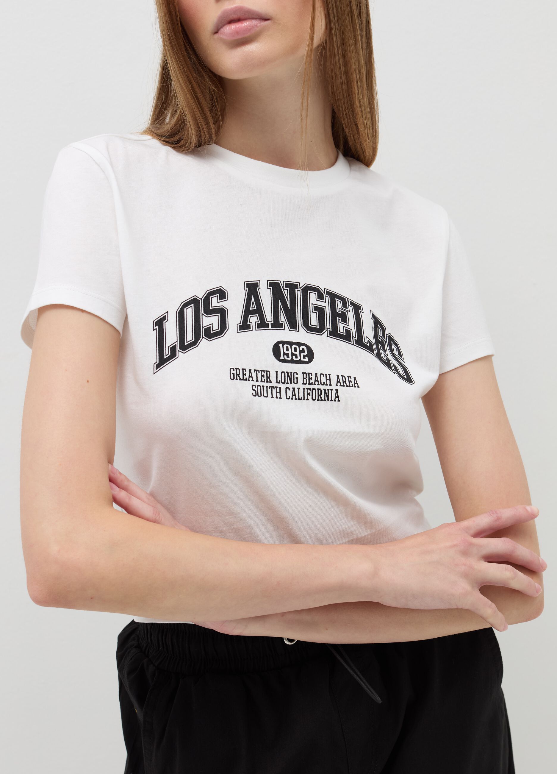 Crop T-shirt in cotton