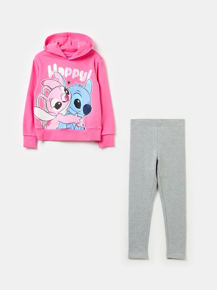 Jogging set with Angel and Stitch print and diamantès_0