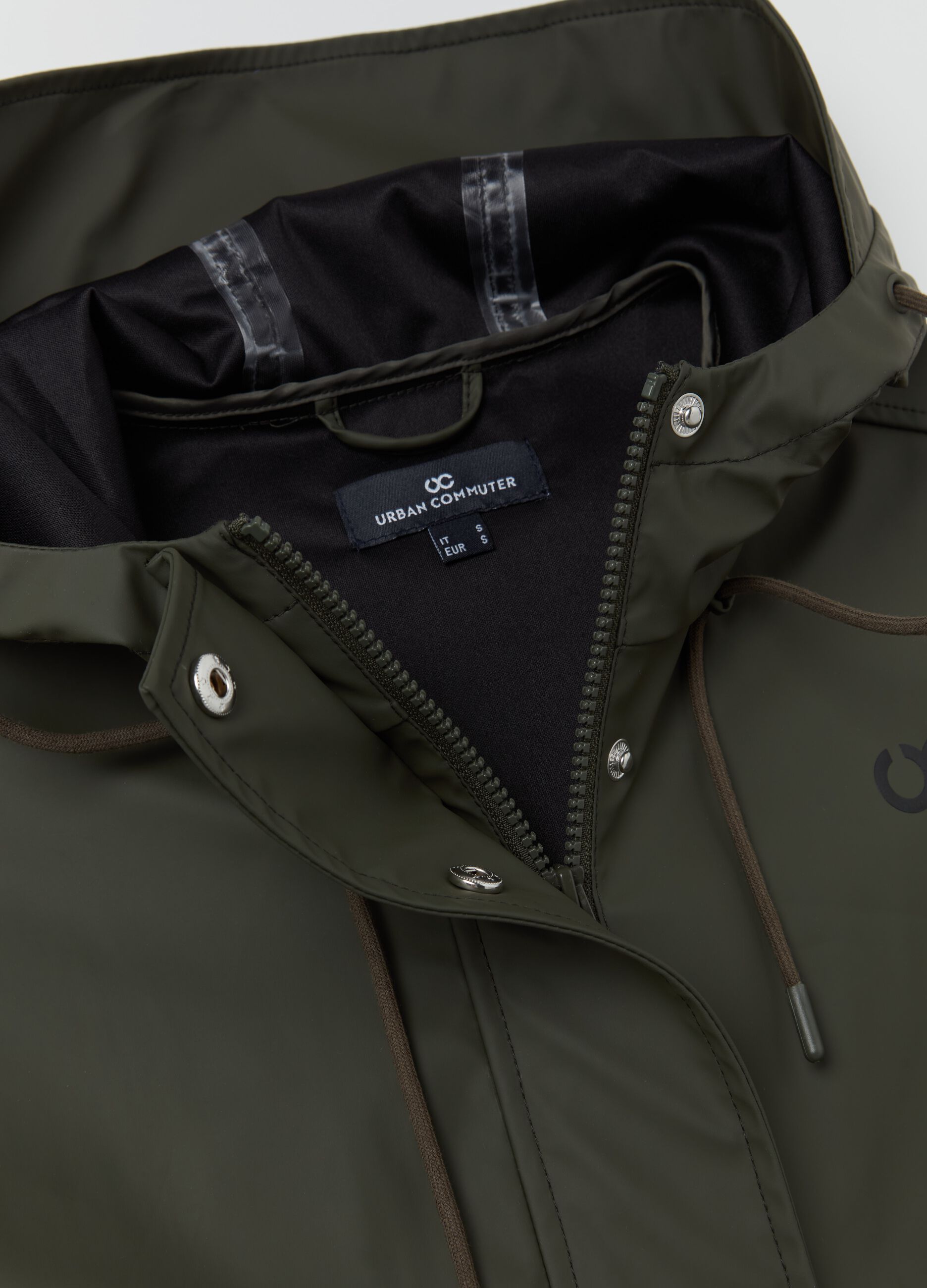 Parka impermeabile con stampa logo