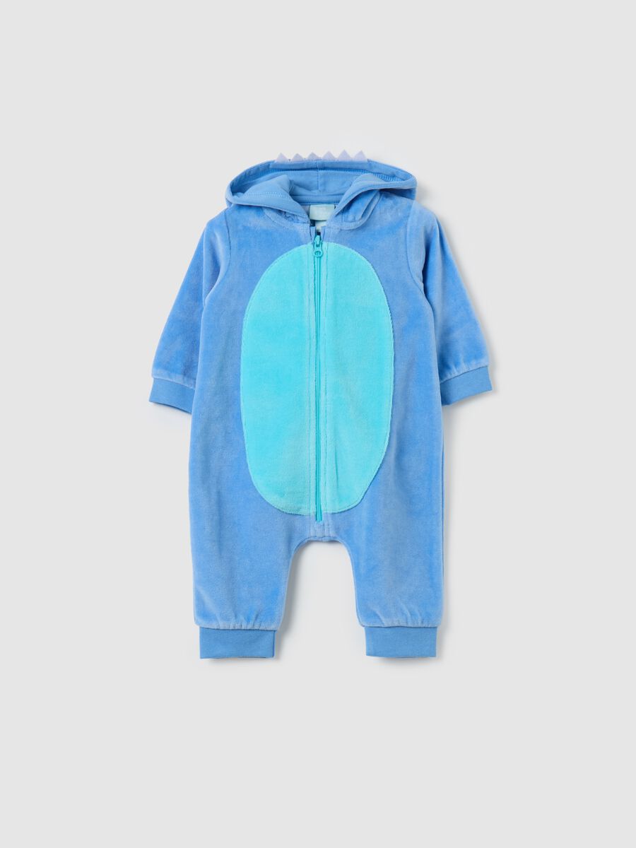 Velour onesie with Stitch embroidery_0