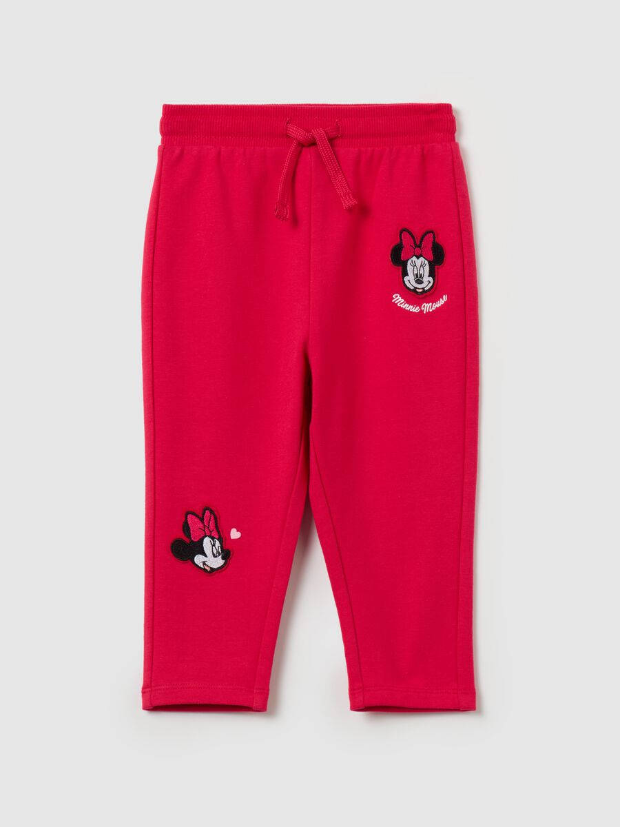 Joggers with drawstring and Minnie Mouse patch_0