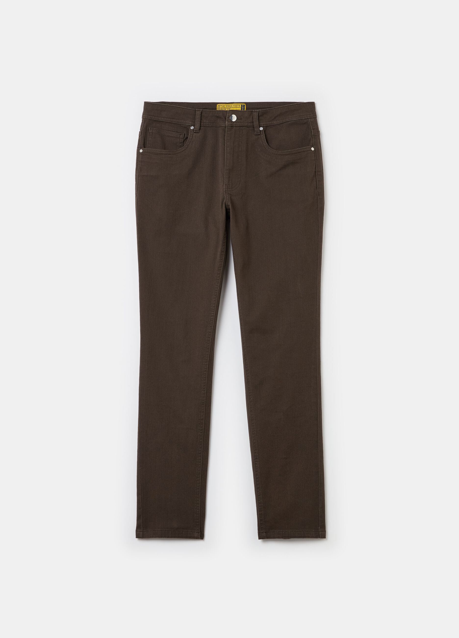 Stretch twill trousers with five pockets