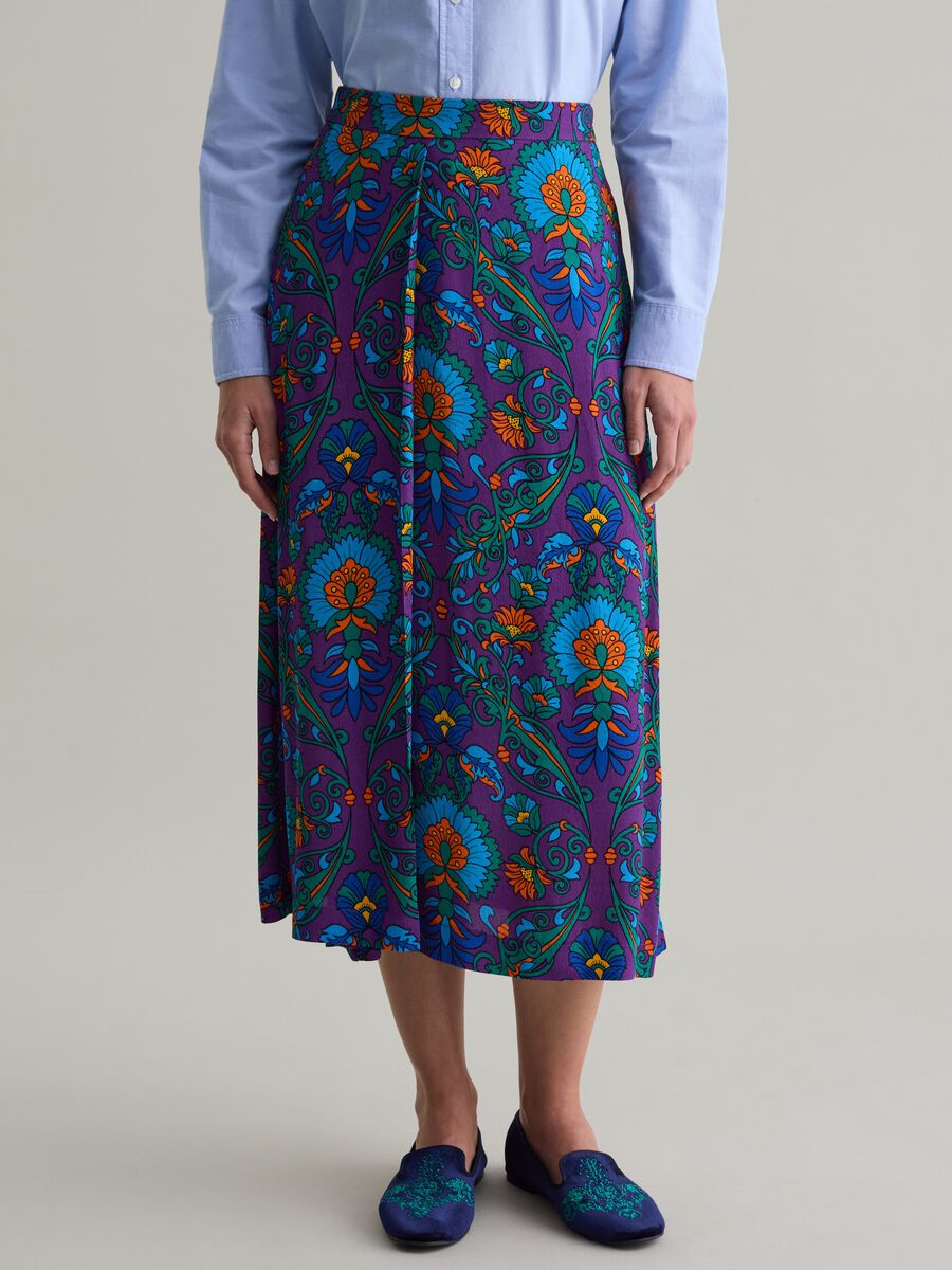 Midi skirt in viscose with print_1