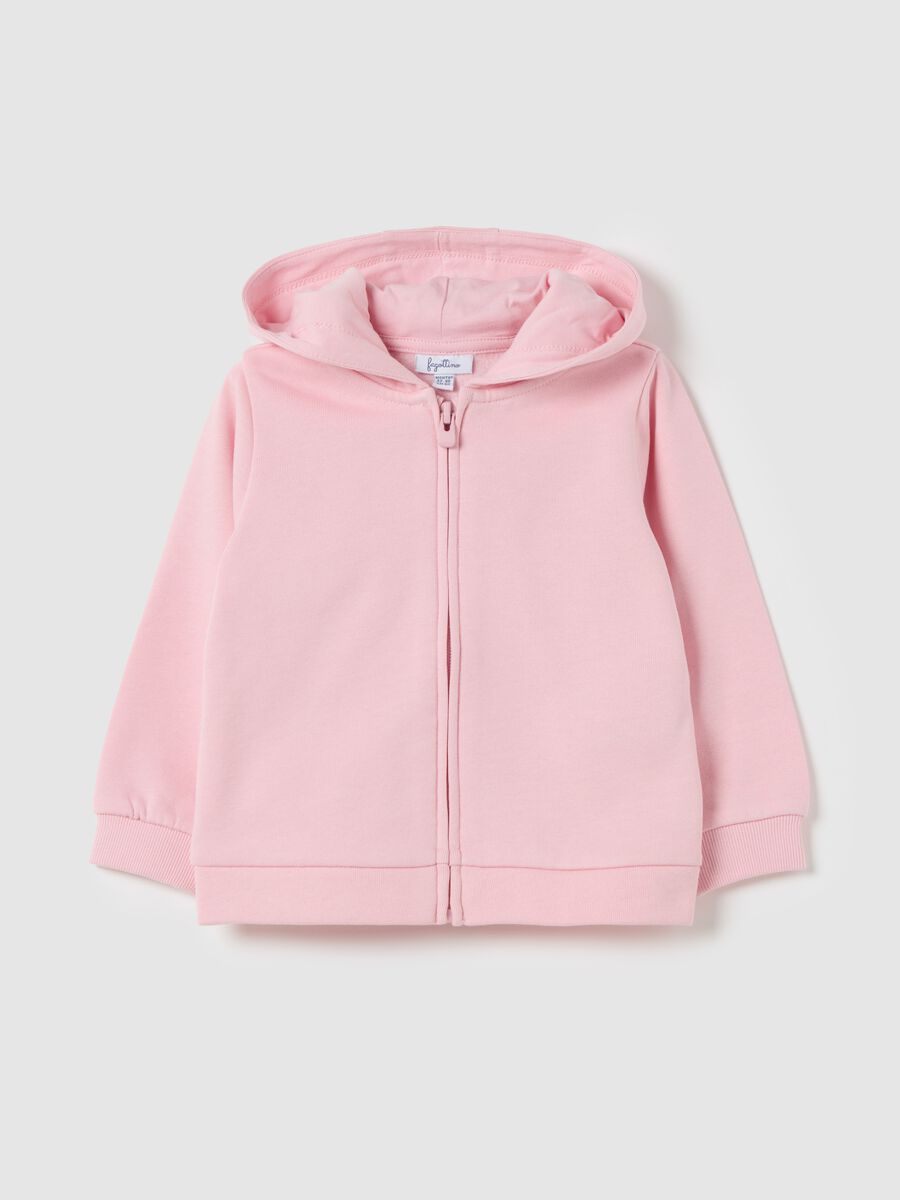 Full-zip in cotone bio con cappuccio_0