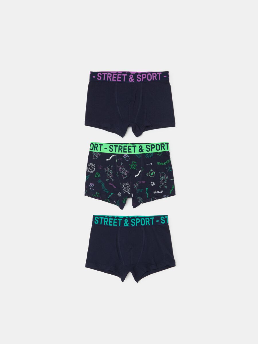 Three-pack boxer shorts with print in organic cotton_0