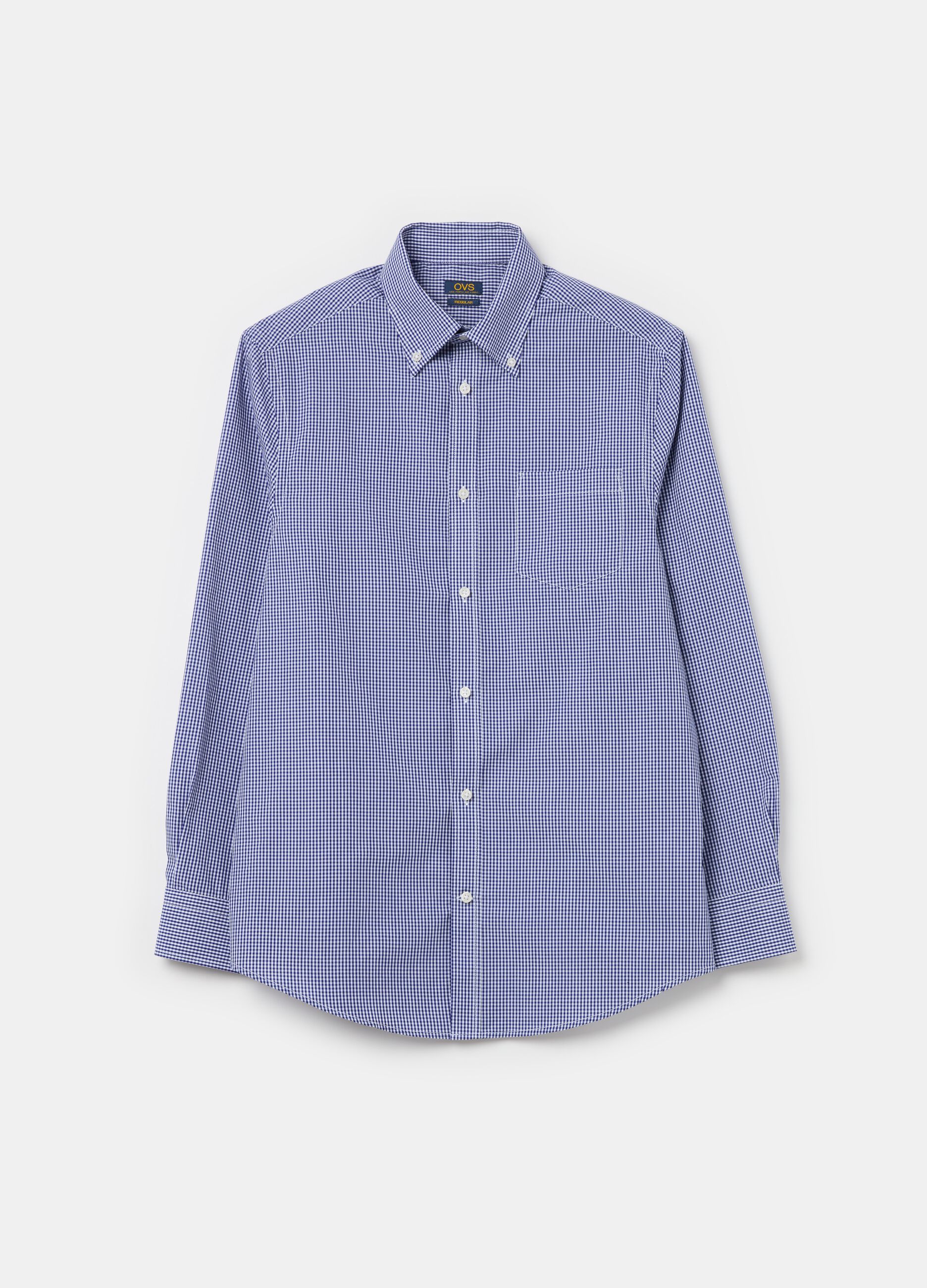 Regular-fit shirt with micro check pattern