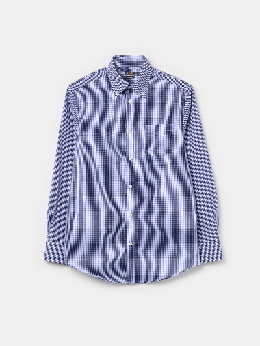 Regular-fit shirt with micro check pattern_4