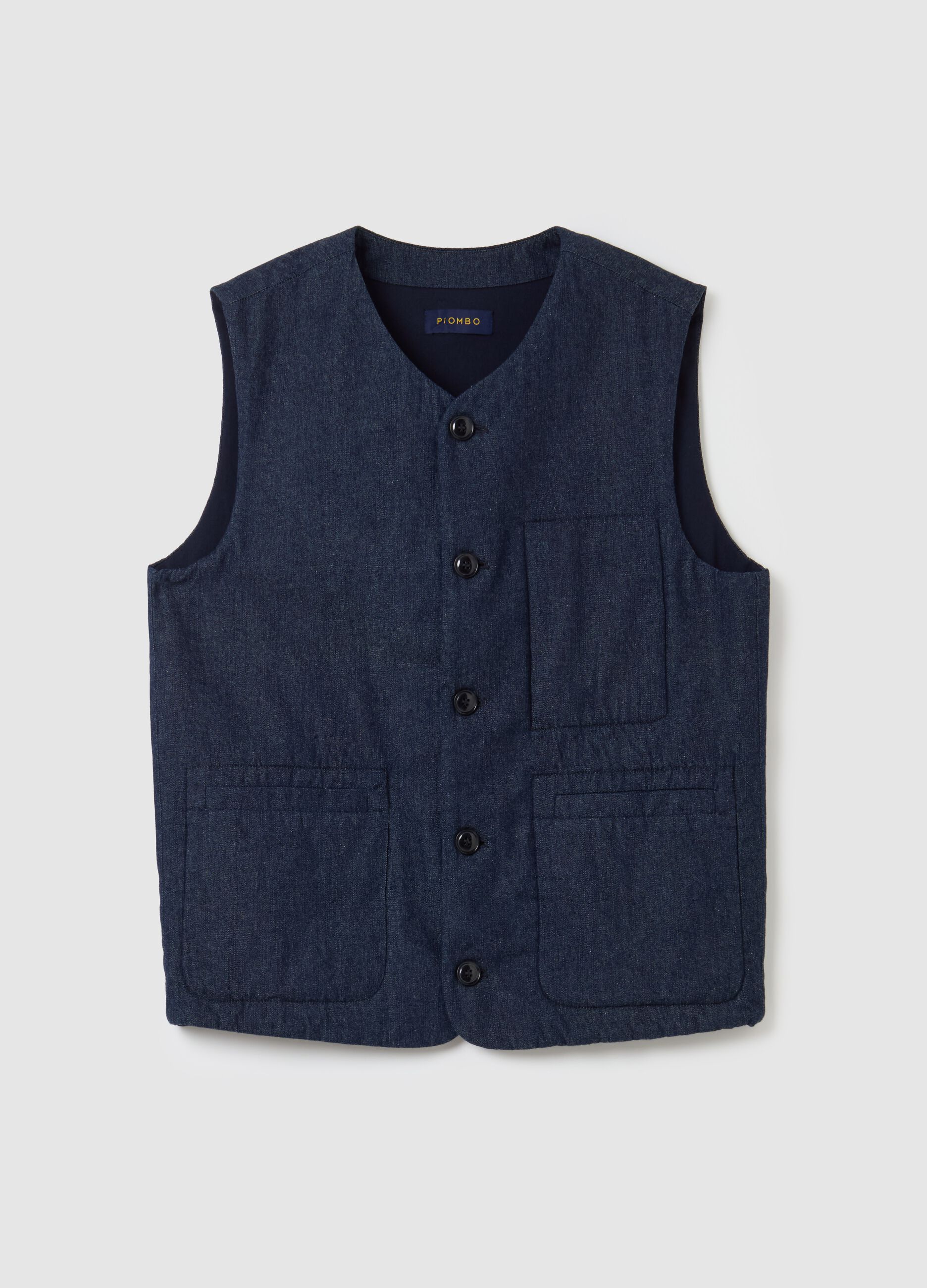 Padded gilet in denim