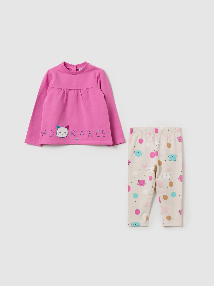 Jogging set con stampa e patch boucle_0