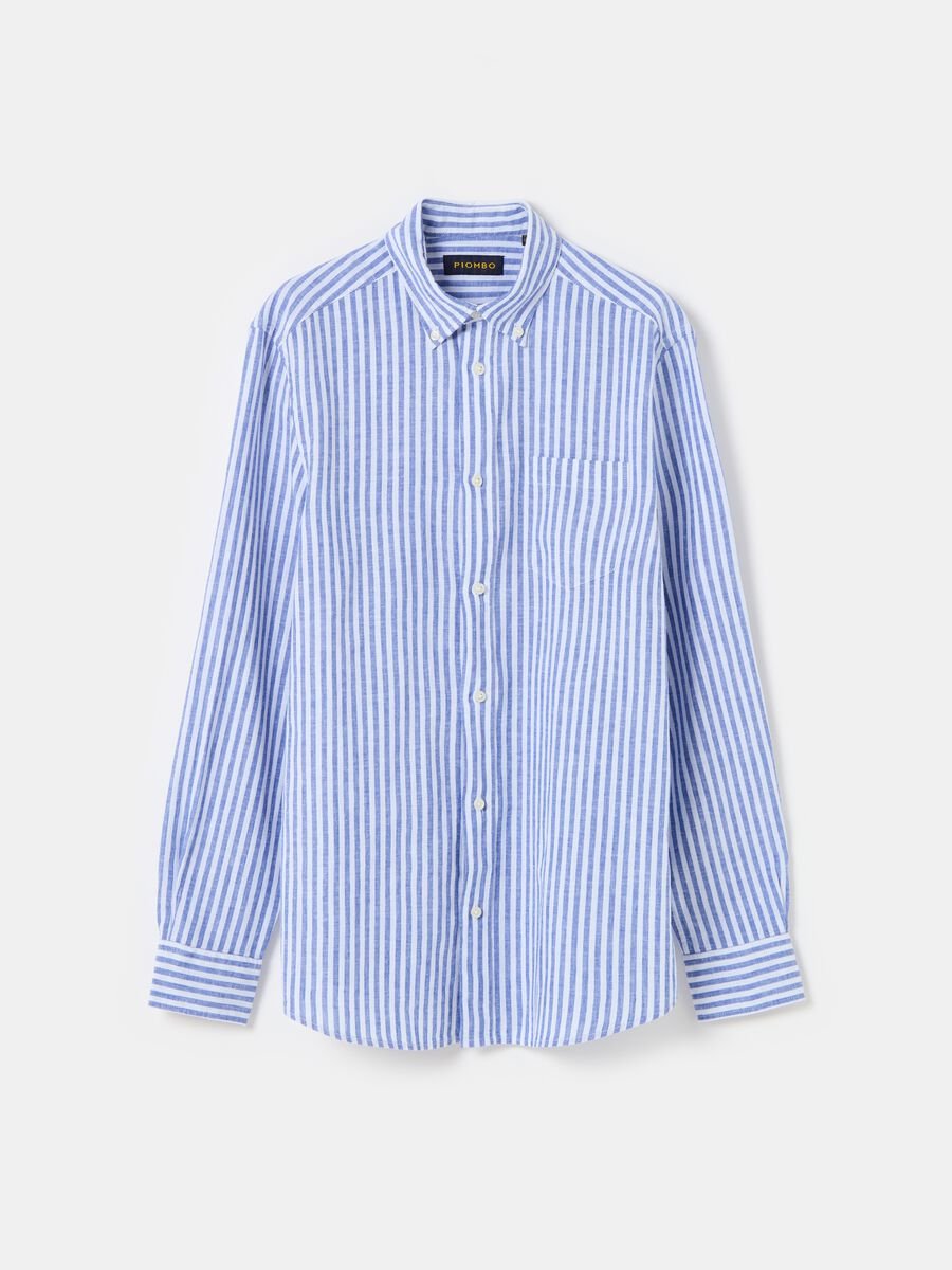 Regular-fit striped shirt with button-down collar_0
