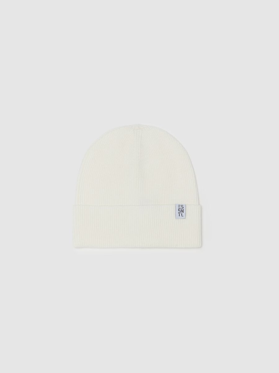 Essential ribbed hat with fold_0