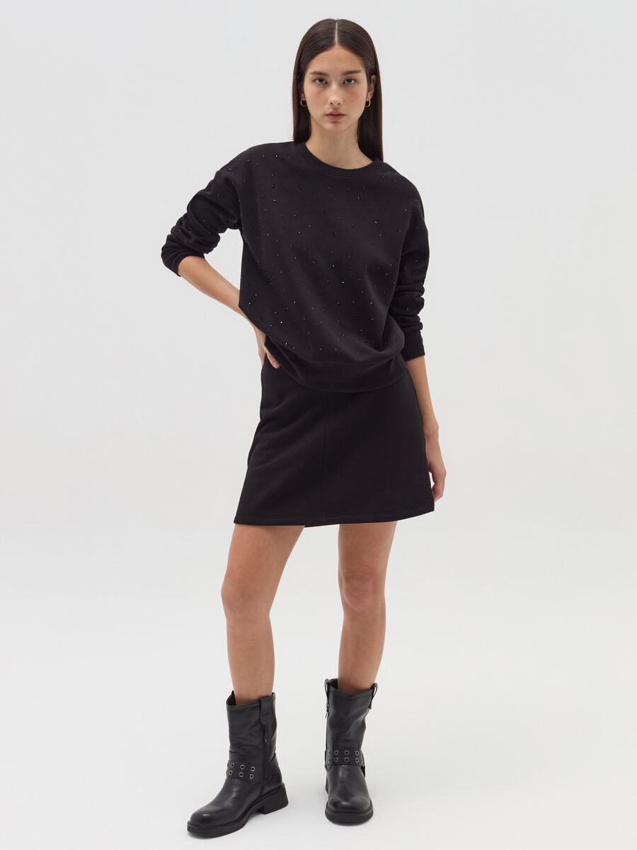 Essential high-rise miniskirt in fleece_0