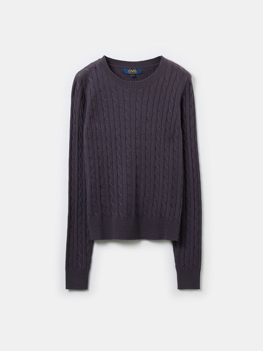 Ribbed pullover with cable-knit design_4