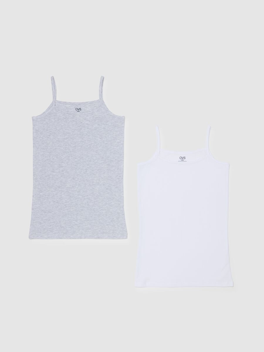 Two-pack vests in organic cotton with spaghetti straps_0