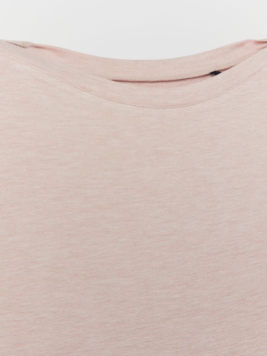 Stretch viscose T-shirt with boat neck_5