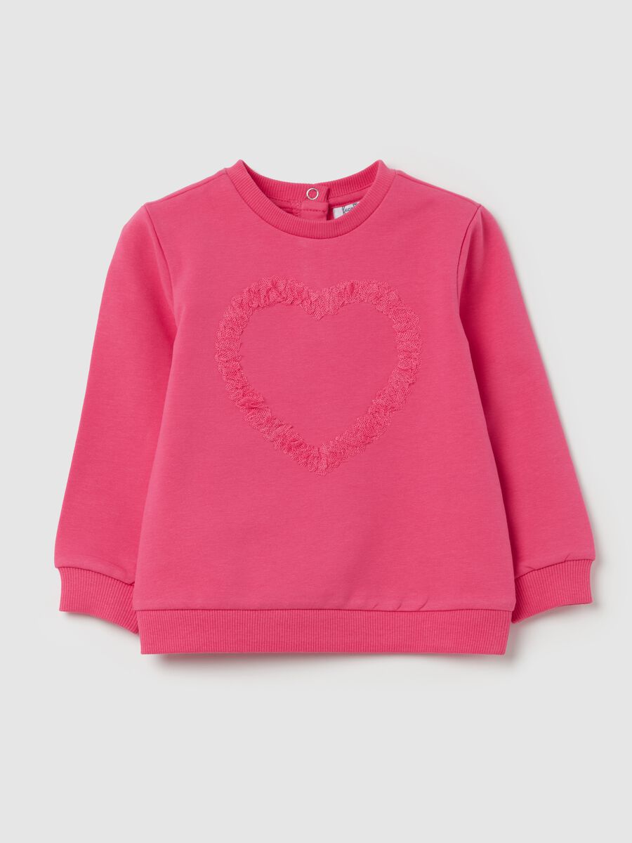 French terry sweatshirt with tulle heart_0