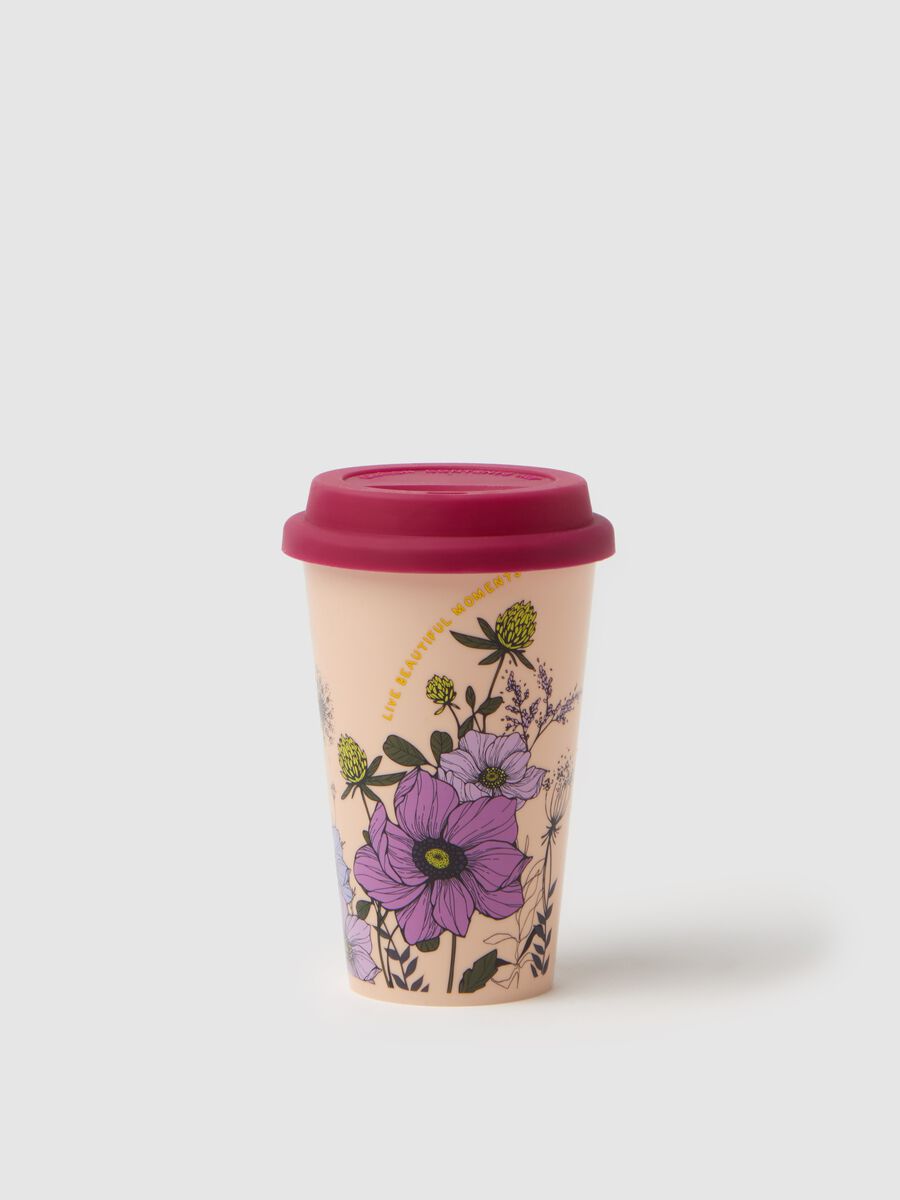 Mug in fantasia floreale con tappo_0