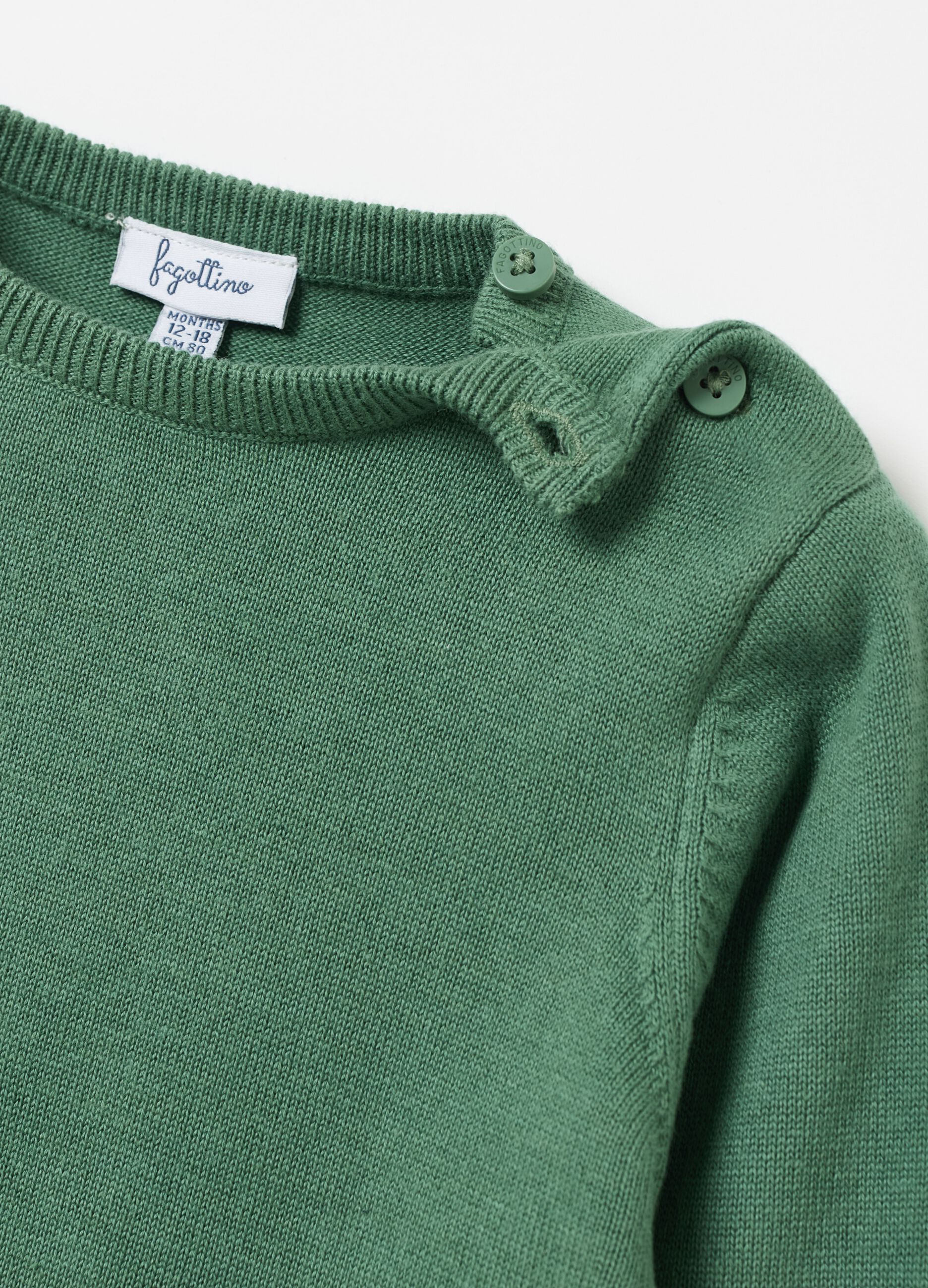 Solid colour 100% cotton knit pullover