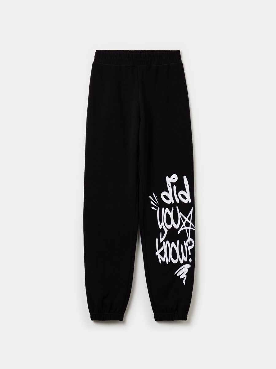 Fleece joggers with print_0