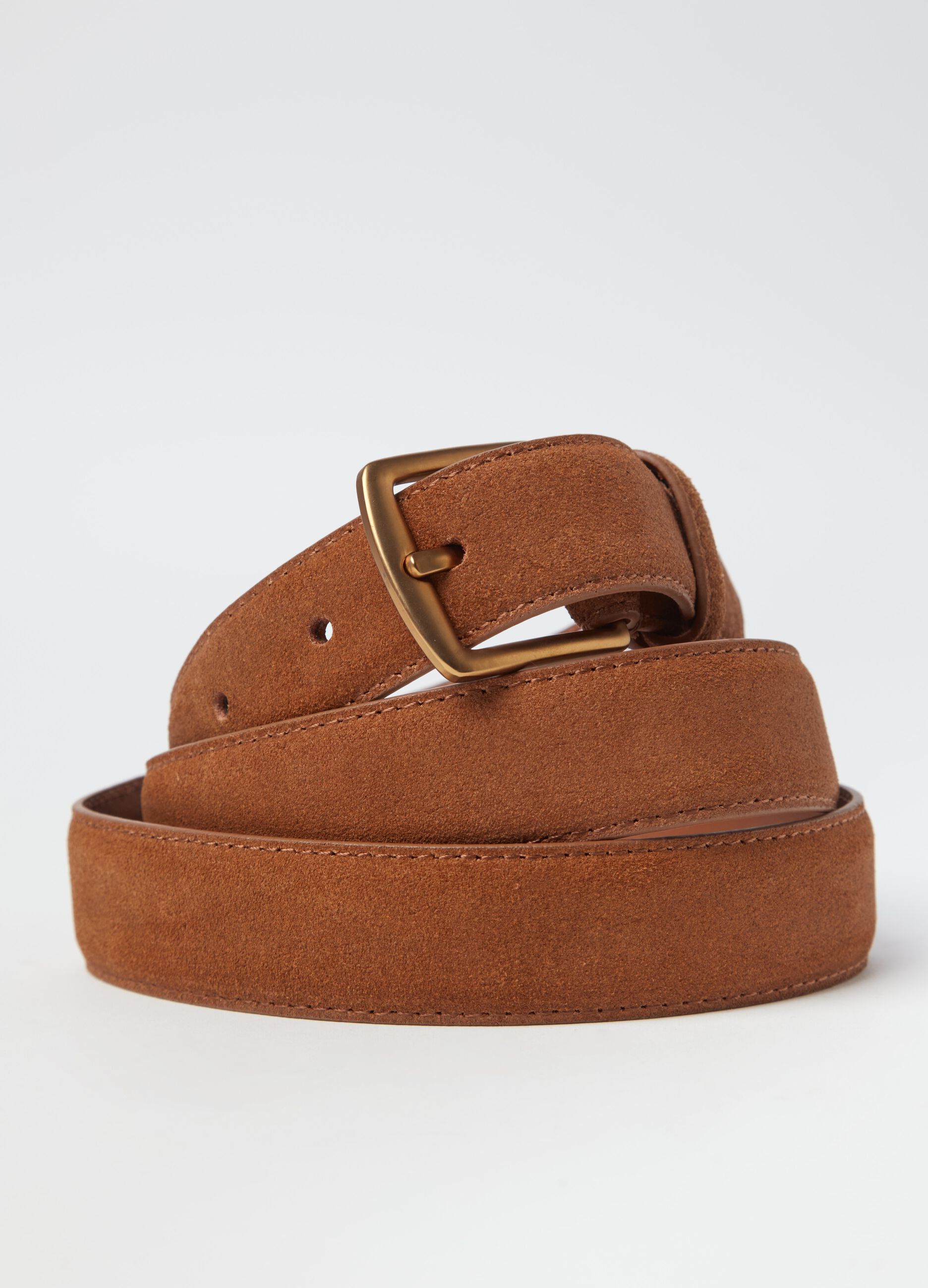 Contemporary belt in suede leather