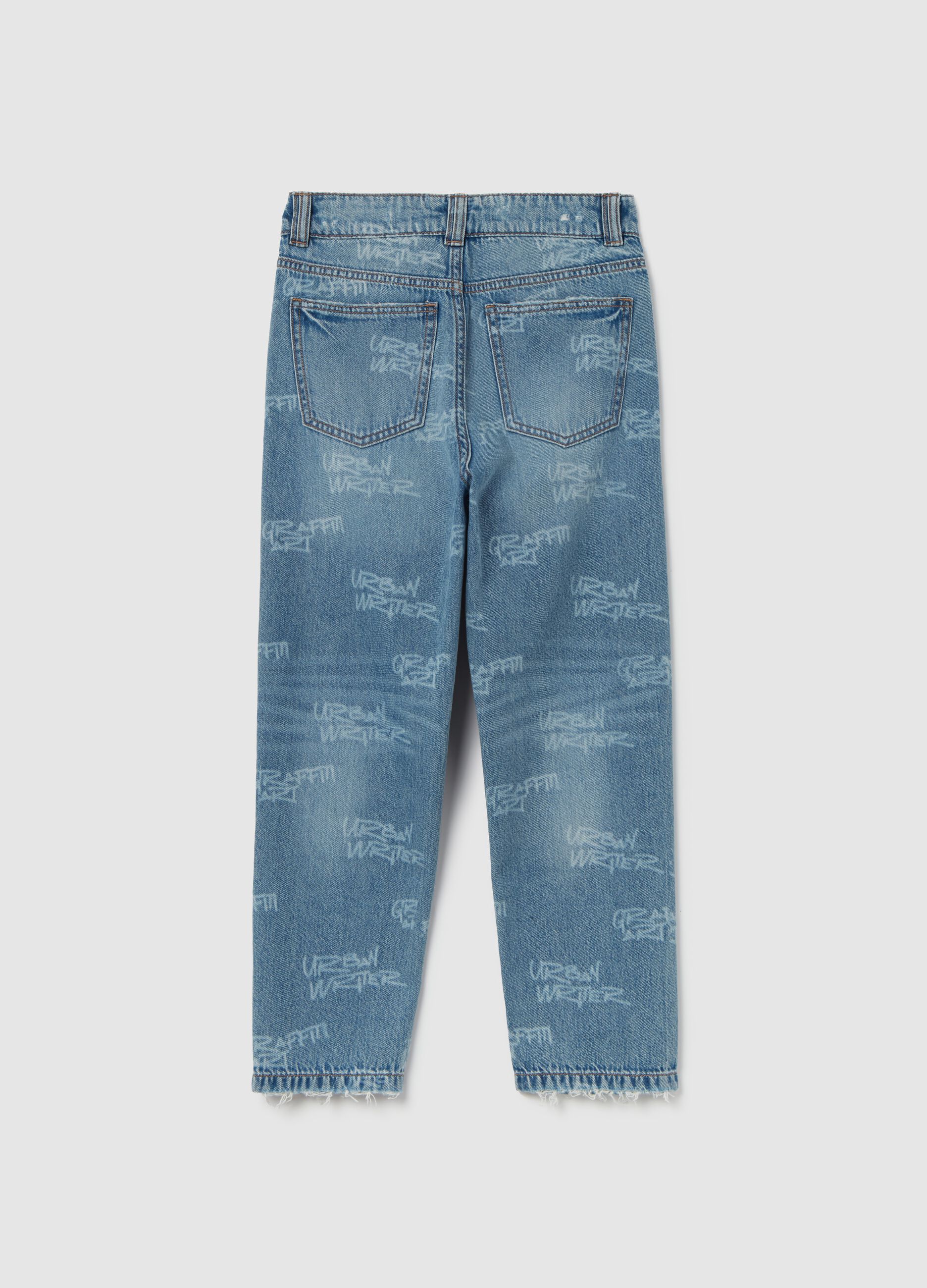 Jeans relaxed fit con stampa lettering