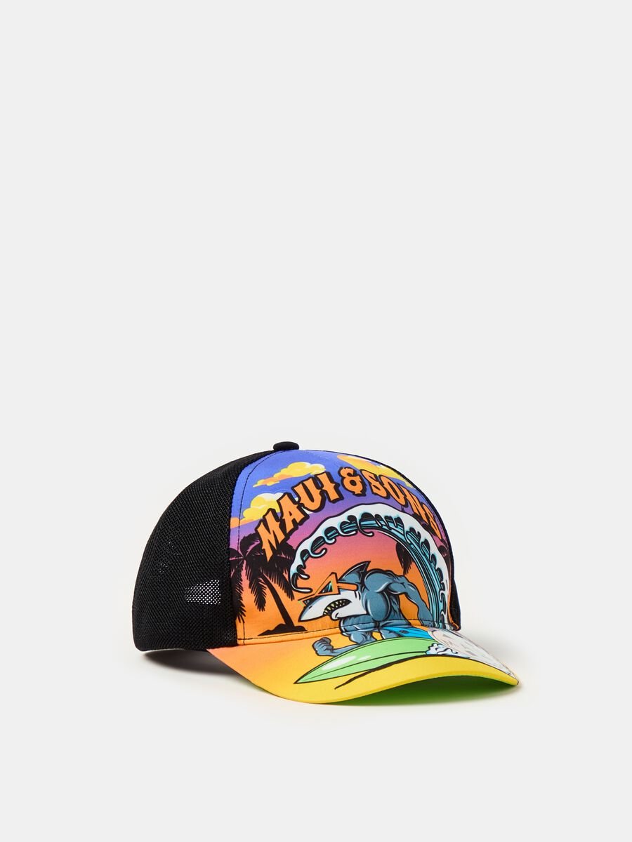 Baseball cap with shark print_0