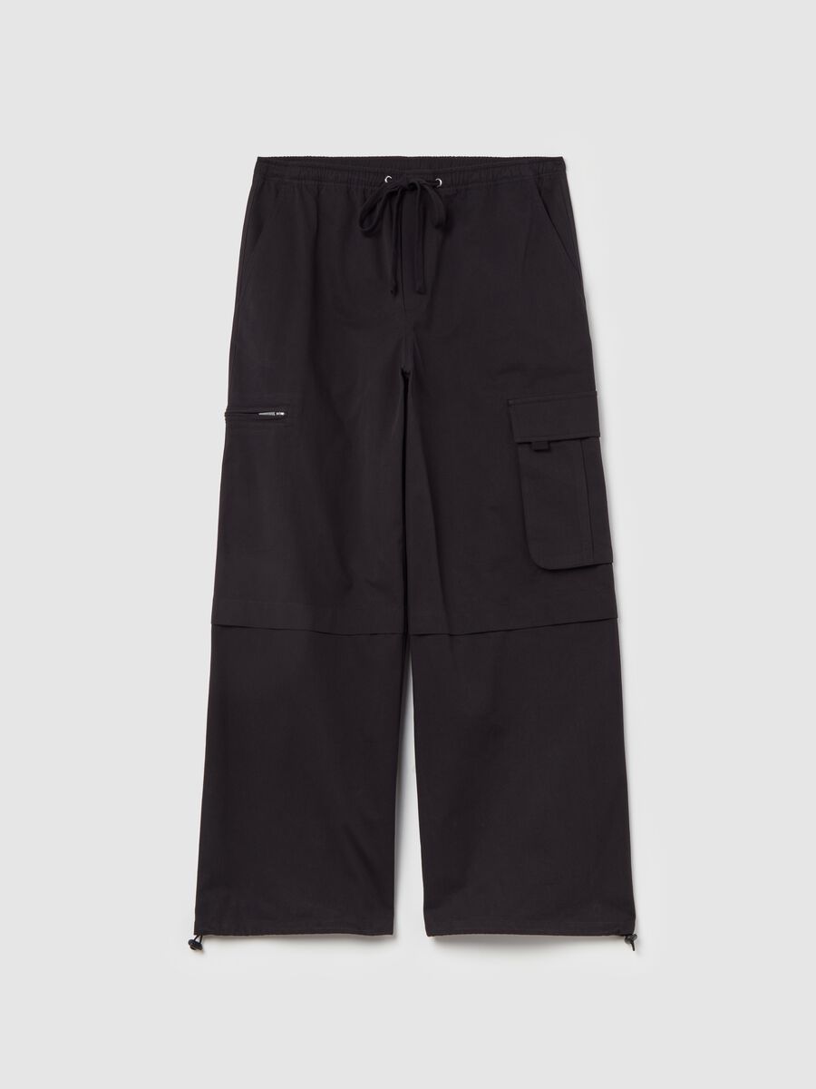 Cotton cargo parachute trousers_0