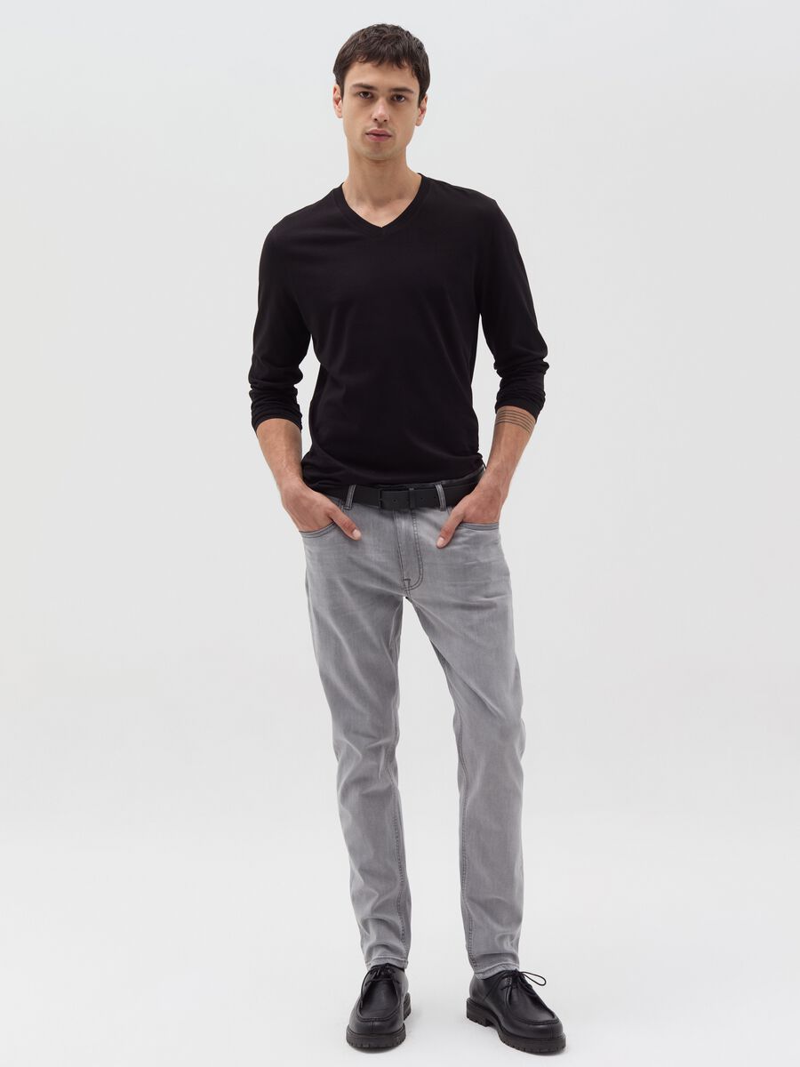 Slim-fit stretch jeans with five pockets_0