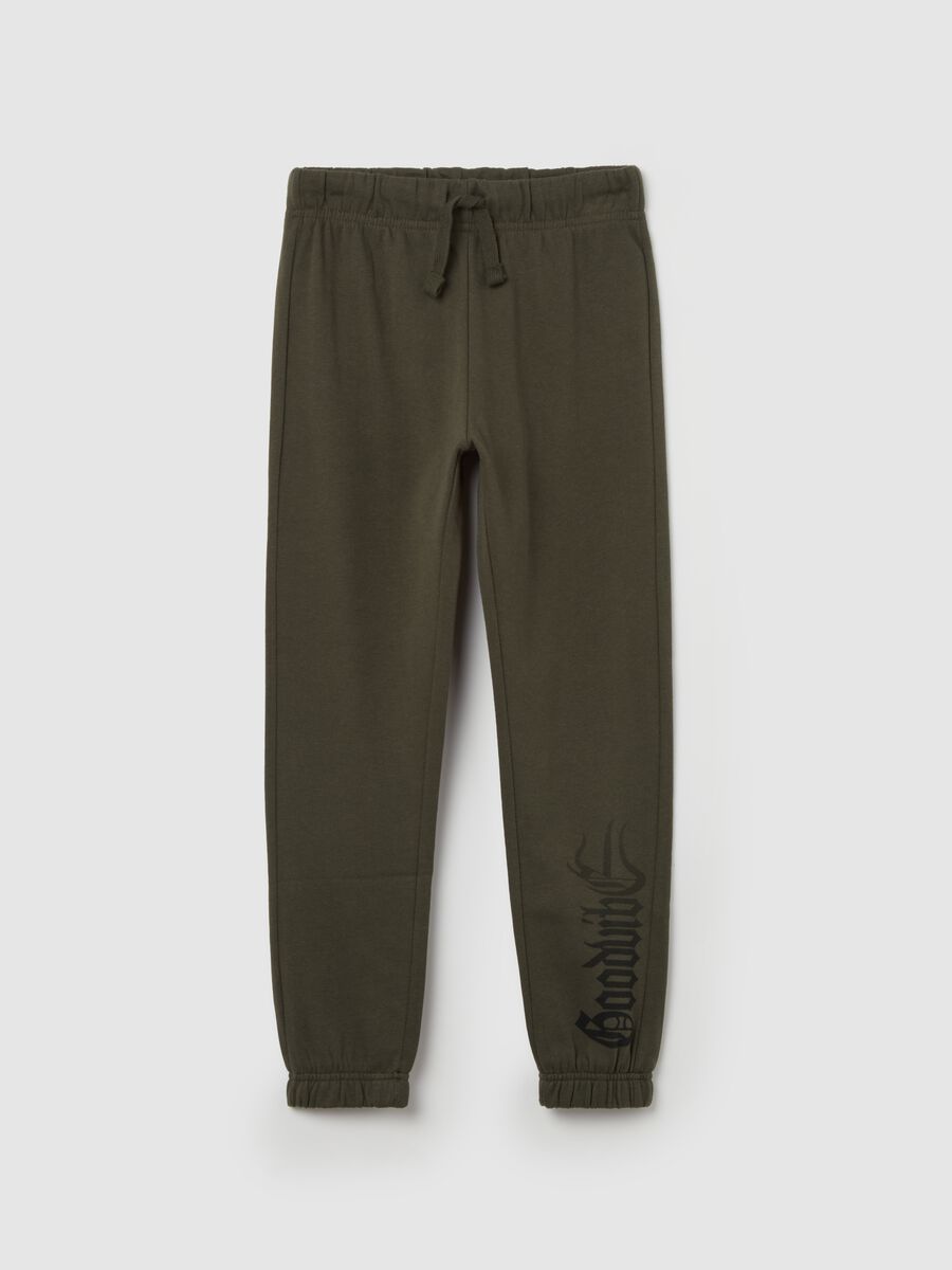 Joggers in felpa stampa con motivo gotico_0