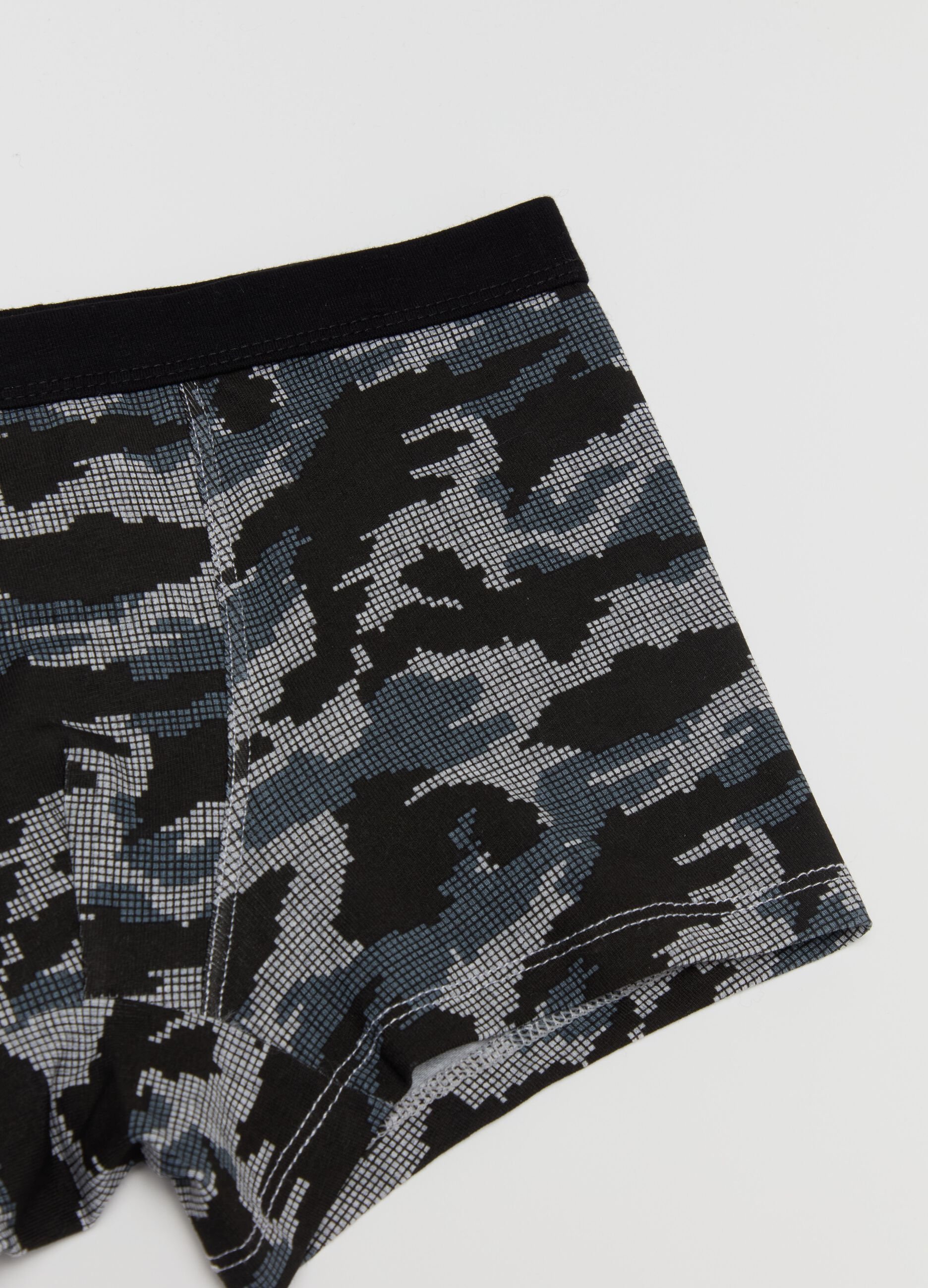 Camouflage boxer shorts in organic cotton