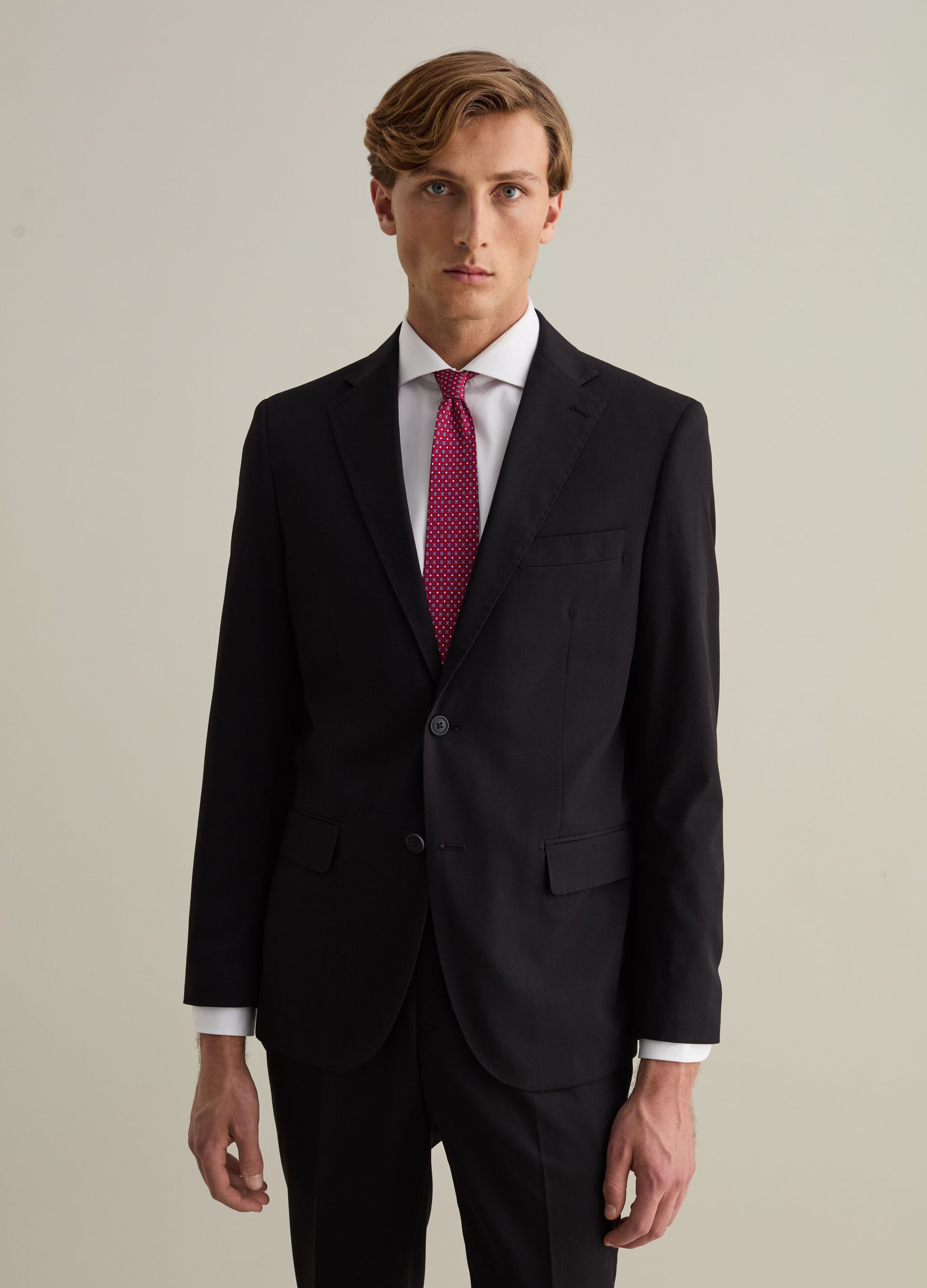 Slim-fit single-breasted blazer in stretch twill