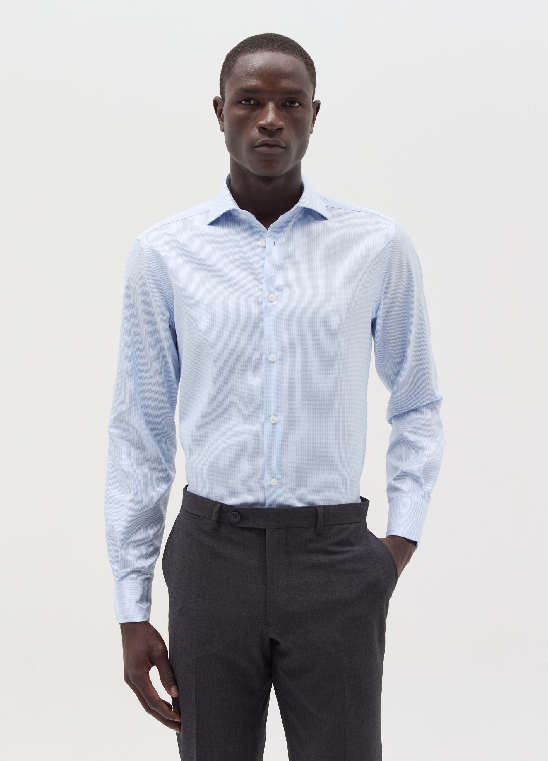 Slim-fit shirt in double-twist cotton